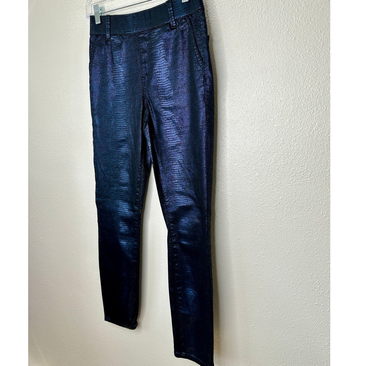 NWT Juicy Couture Navy Black Metallic Snake Print Pull On Jegging 26