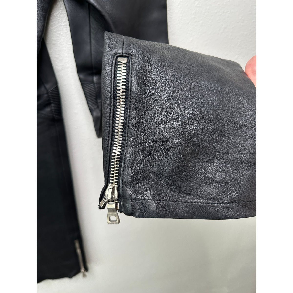 Balmain Lambskin Moto Pants Black Men’s US L Drawstring
