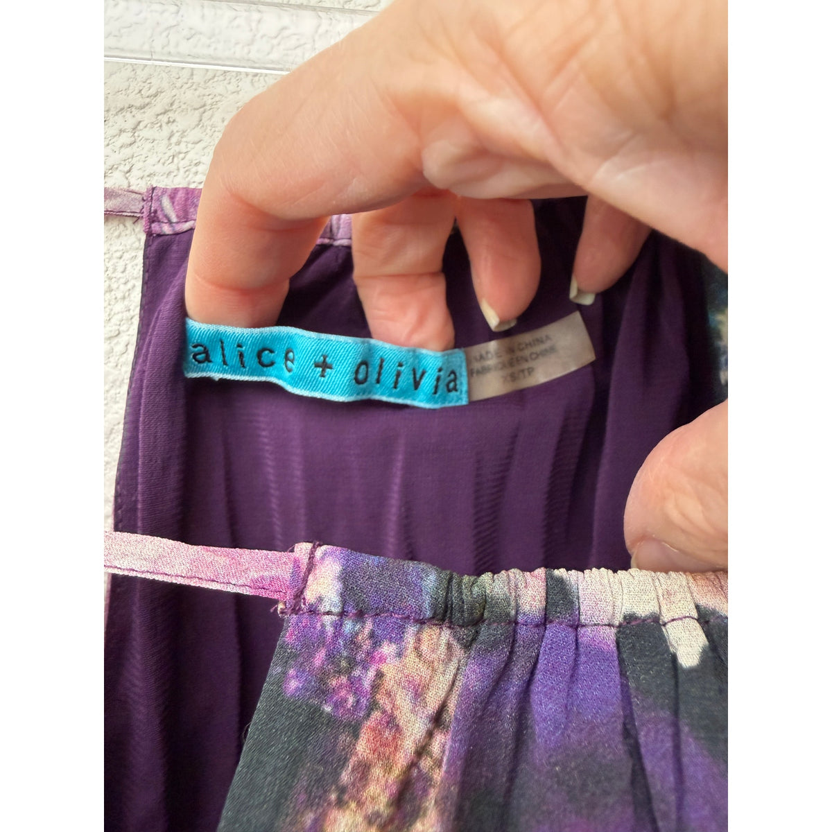 Alice + Olivia Womens Purple Silk Peasant Blouse XS