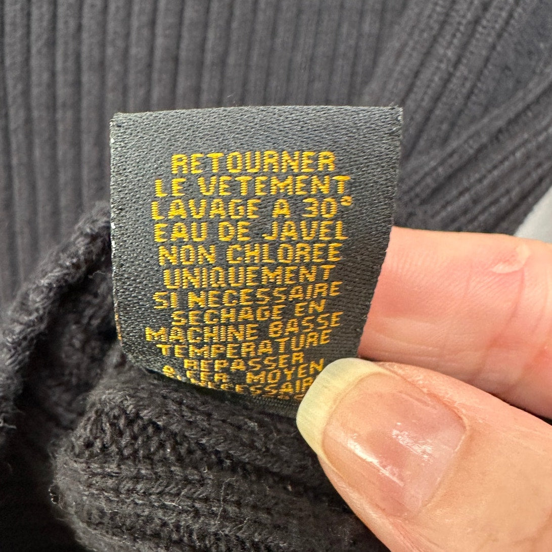 Ralph Lauren Black Ribbed Sweater with Gold Buckle Detail L