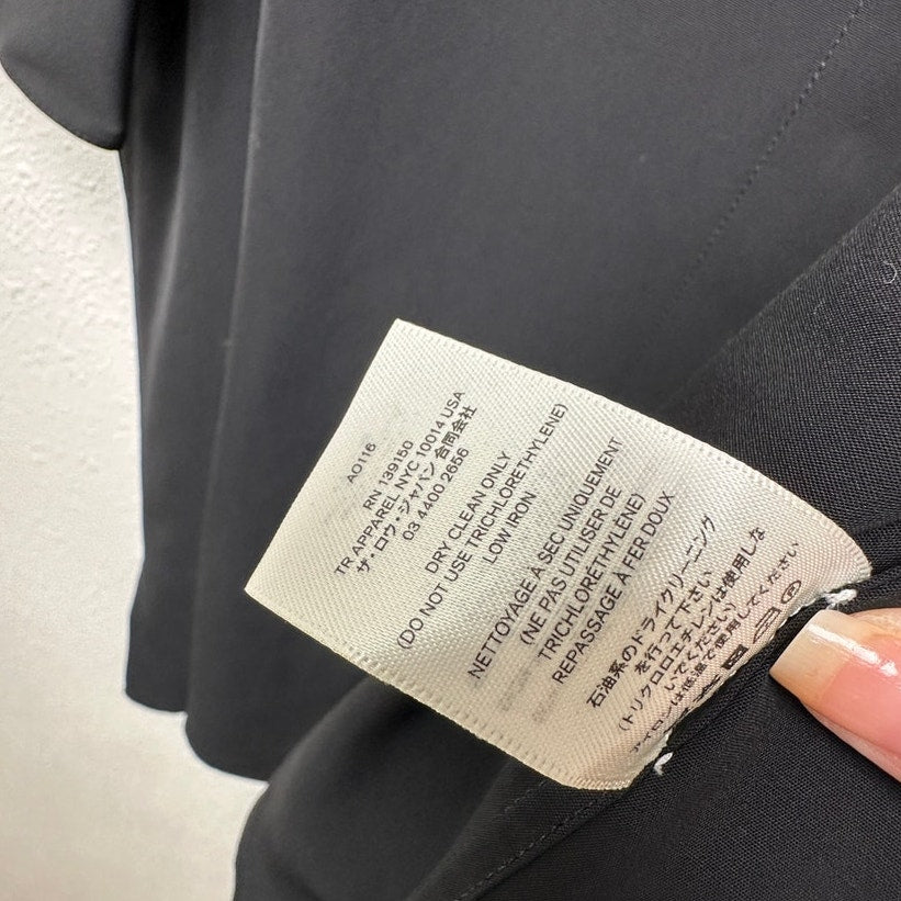 The Row Elada Wool-Blend Shirt Black Women’s US 10 3/4 Sleeve