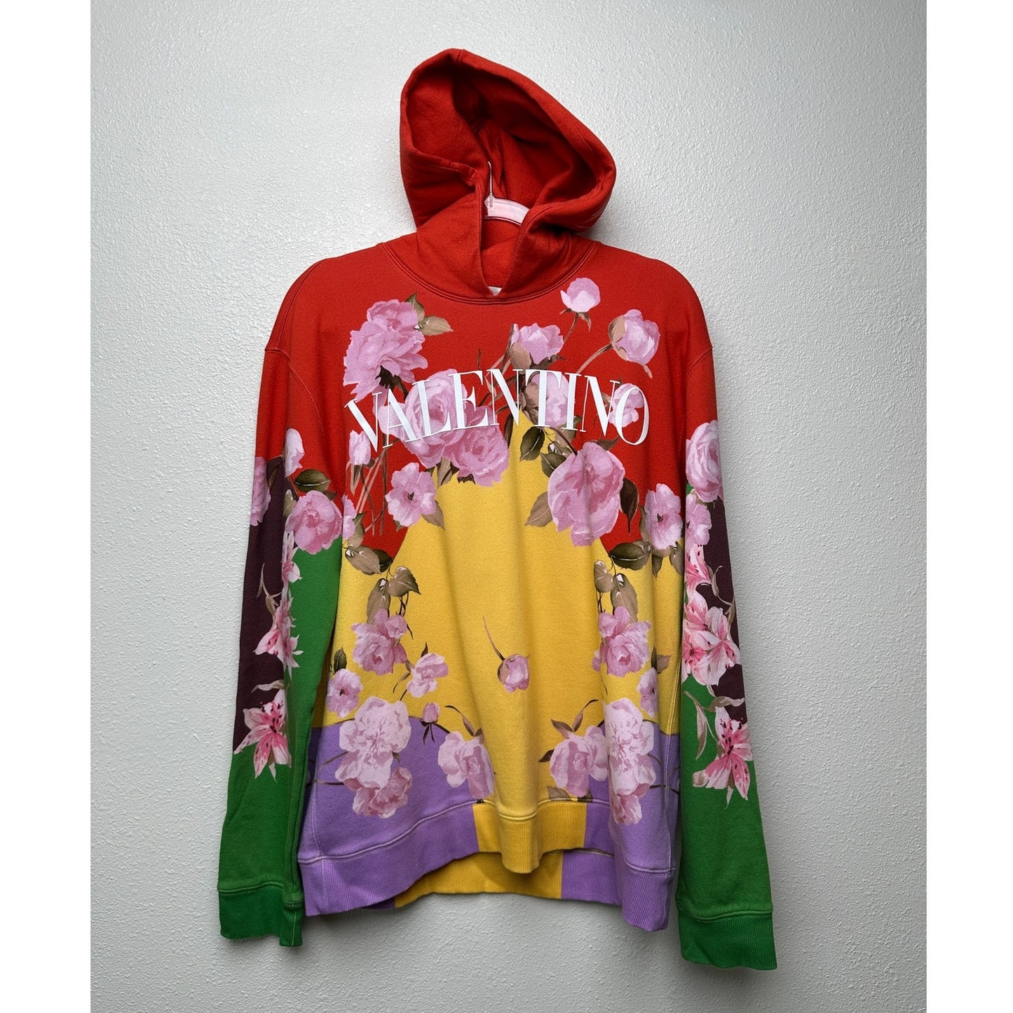 Valentino multicolor floral graphic hoodie Men’s US XL cotton-blend