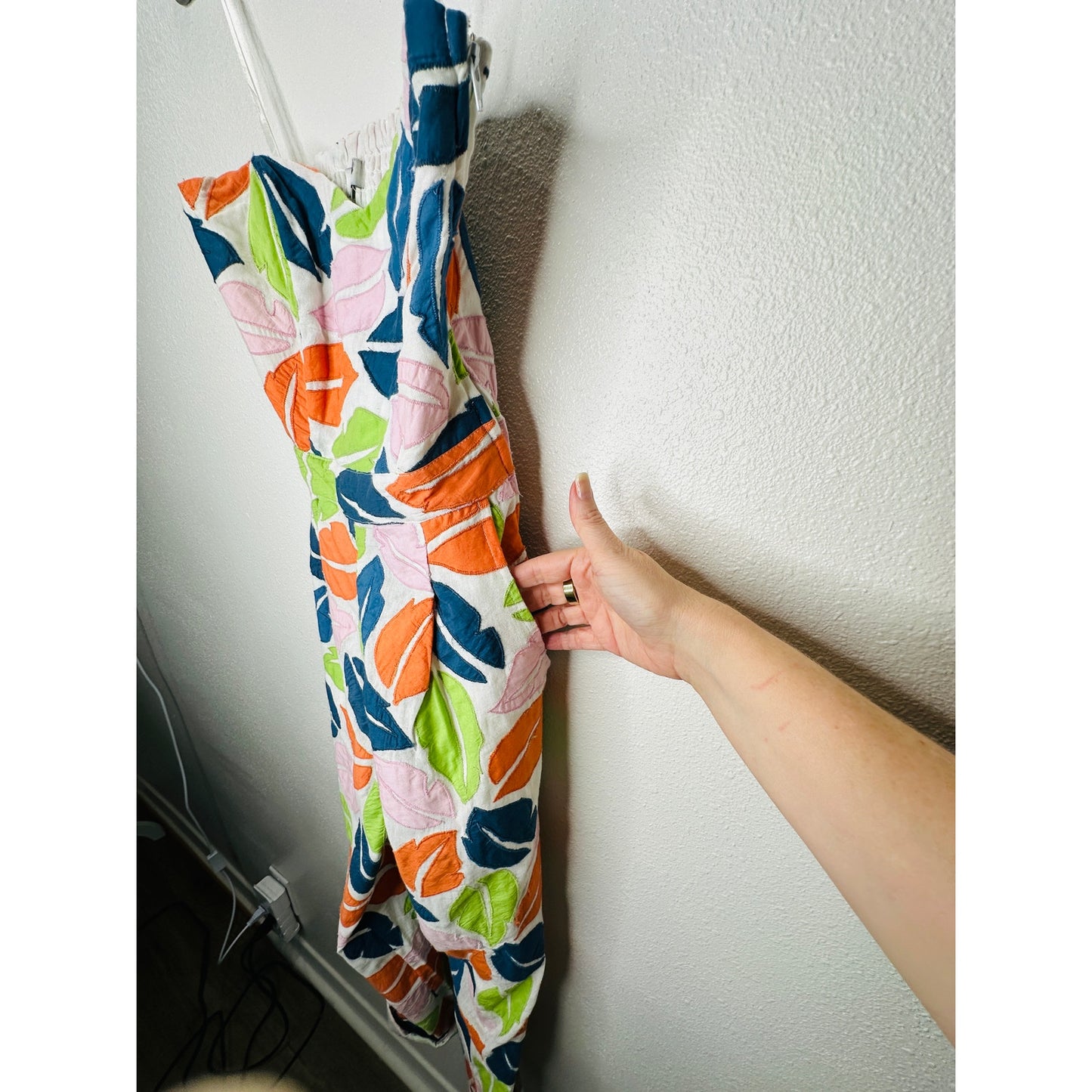 The Odells Ellie Multi-Color Leaf Print Bustier Jumpsuit  2