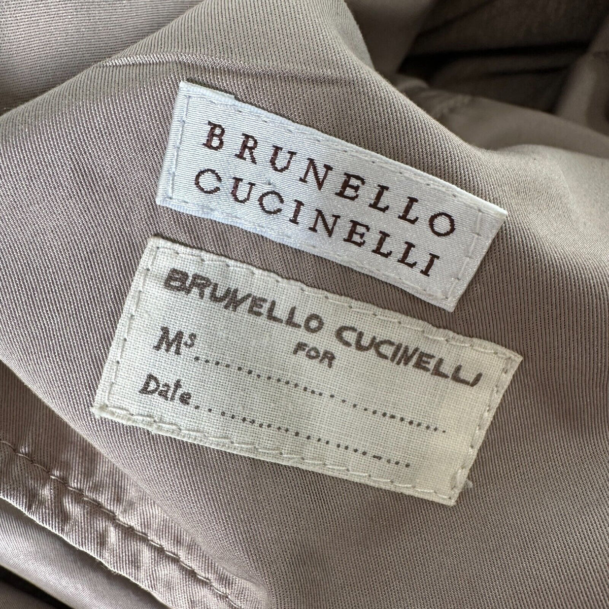 Brunello Cucinelli Taupe Gray Front-Snap Zip Cinch-Waist Windbreaker Jacket 46
