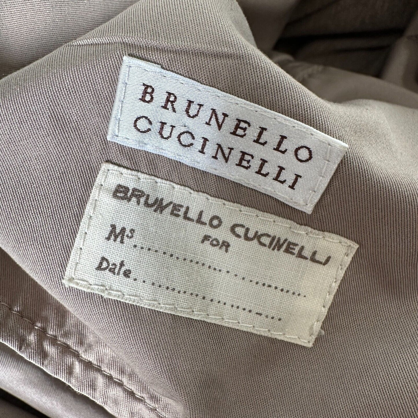 Brunello Cucinelli Taupe Gray Front-Snap Zip Cinch-Waist Windbreaker Jacket 46