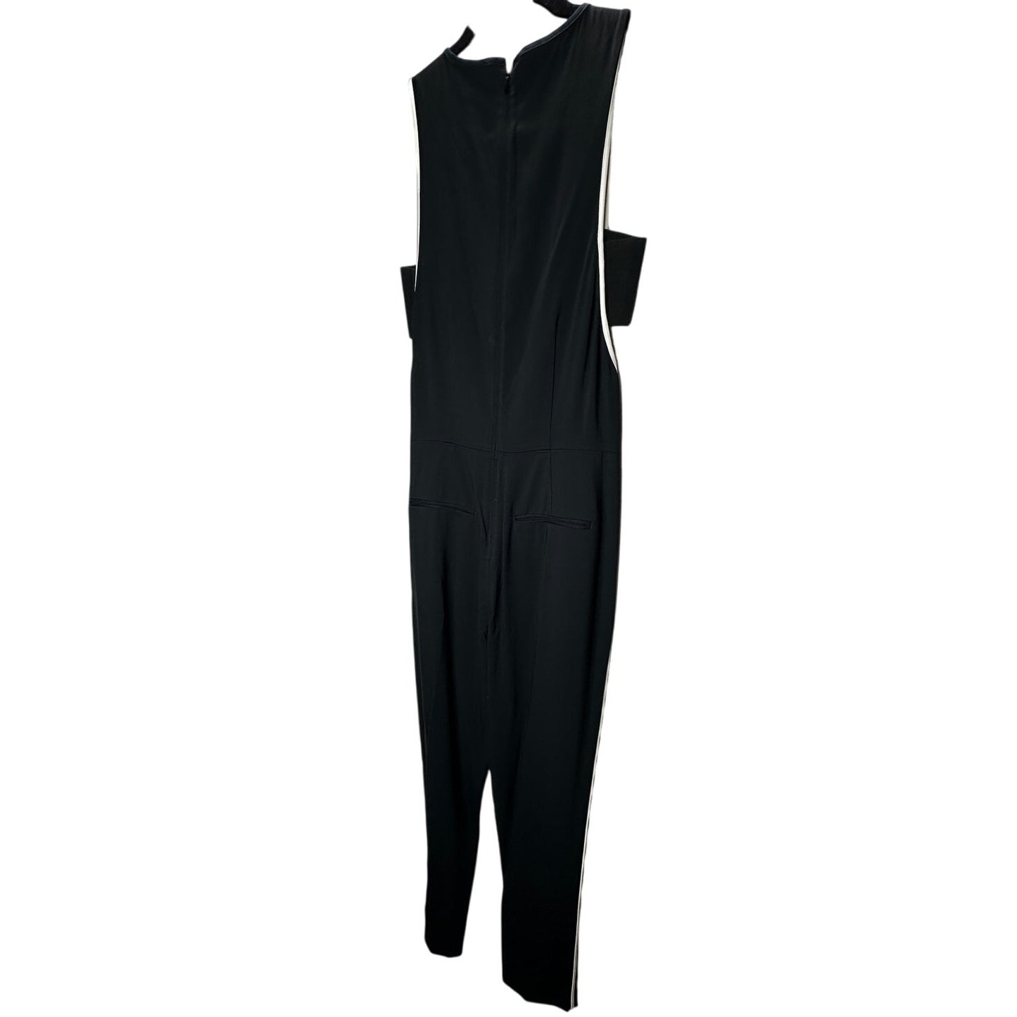 Rag & Bone Luna Black White Trim Sleeveless High Neck Cut Out Sides Jumpsuit 2