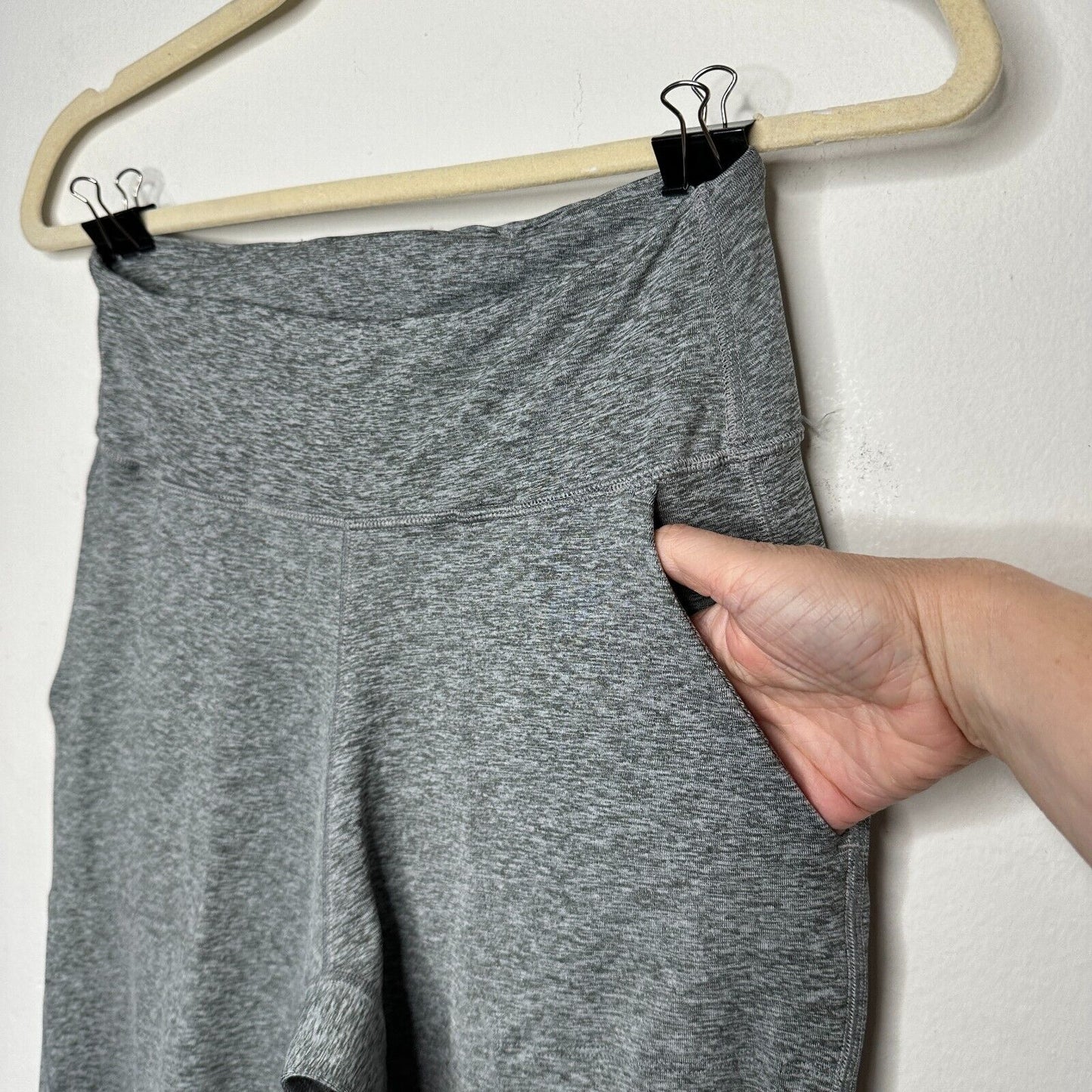 Heathered Gray Harem Fit High Waist ActiveFlex Jogger Pants Side Pockets S