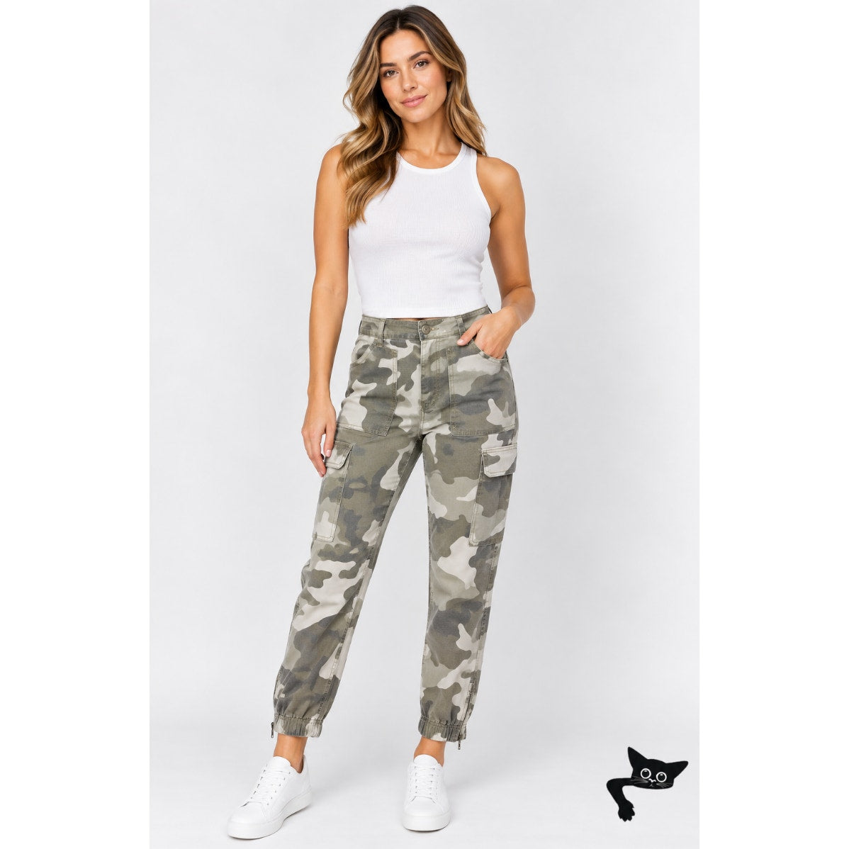 Allsaints Tan & Green Camo Nola Cargo Jogger Zip Ankle Trouser Pant 29