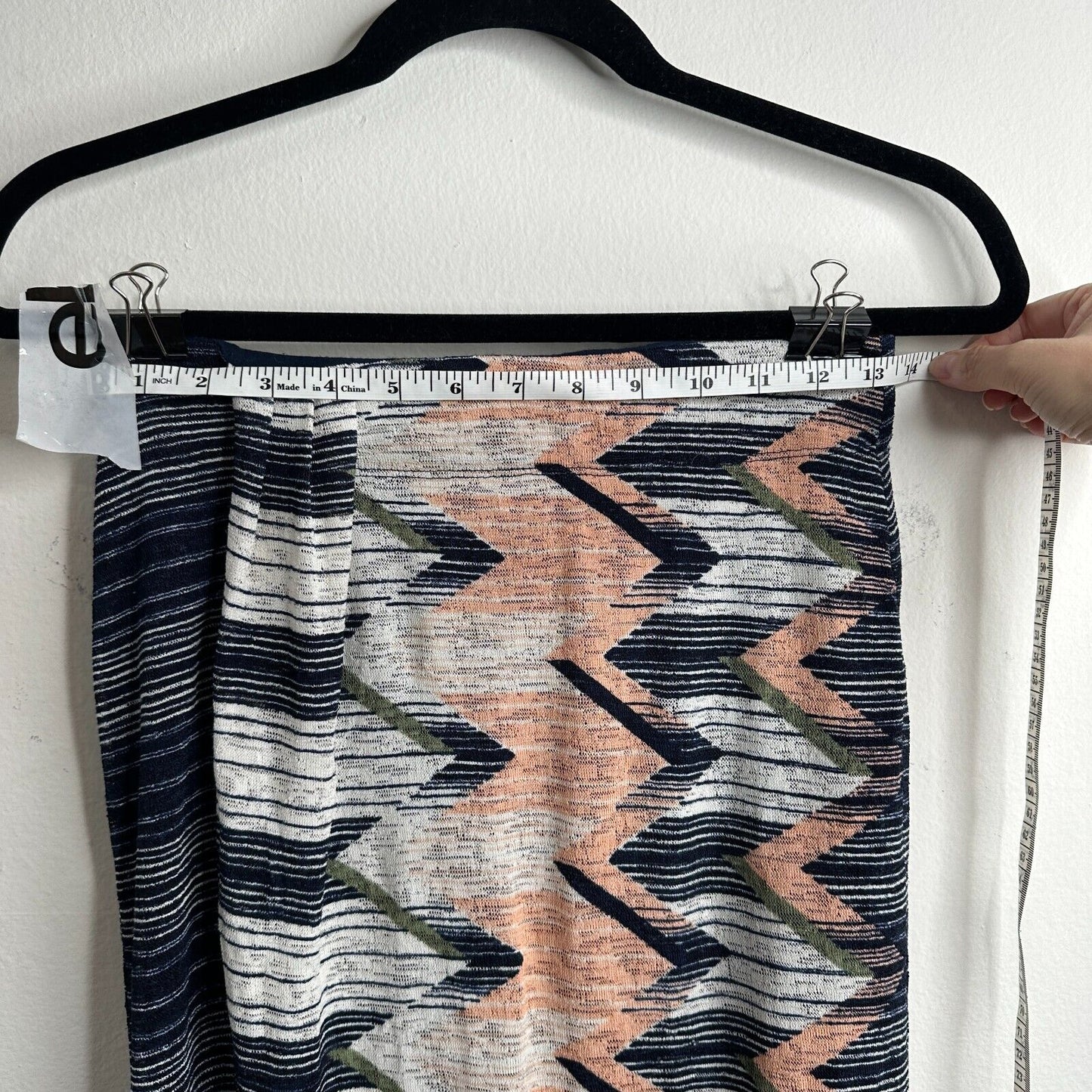 Anthropologie Maeve Plata Aztec Stripes Knit Midi Blue White & Peach XS