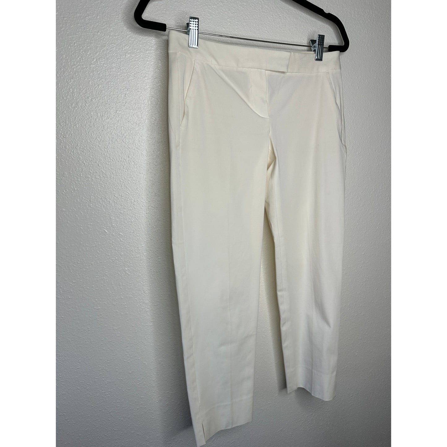 Theory Ivory Ibbey Crepe Crop Slash Pockets Skinny Trouser Pants 2