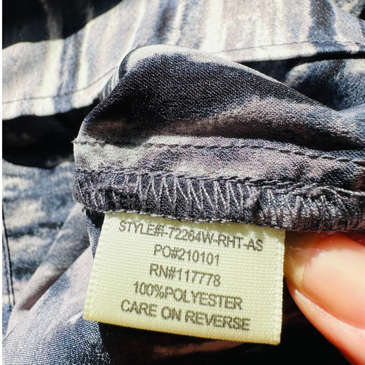 Envy Muted Steel Blue White Black Tie Dye Print Boat Neck Cinched Waist Dress M