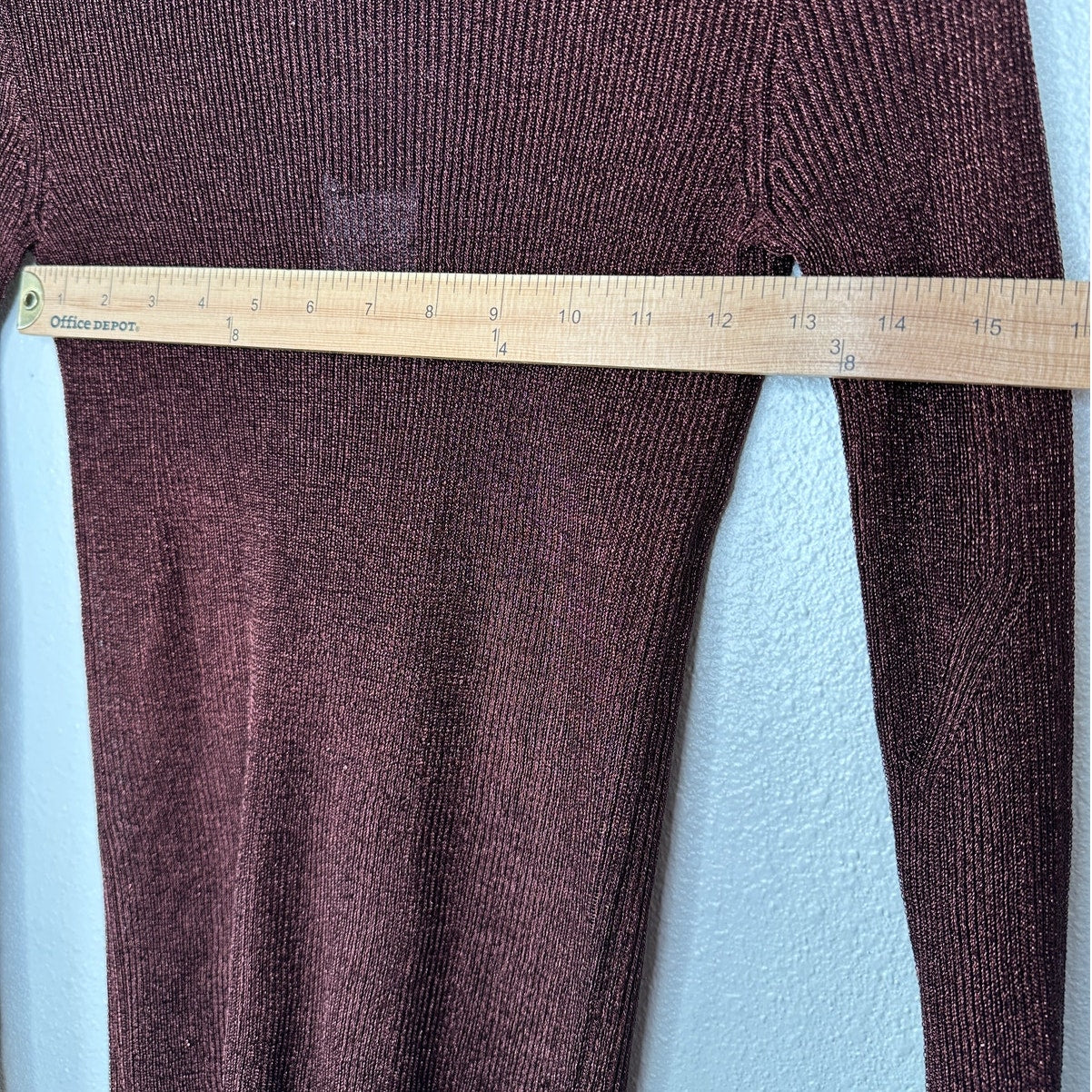 NWT With Black Victoria Metallic Bronze Pullover Ruffle Mock Neck Top S