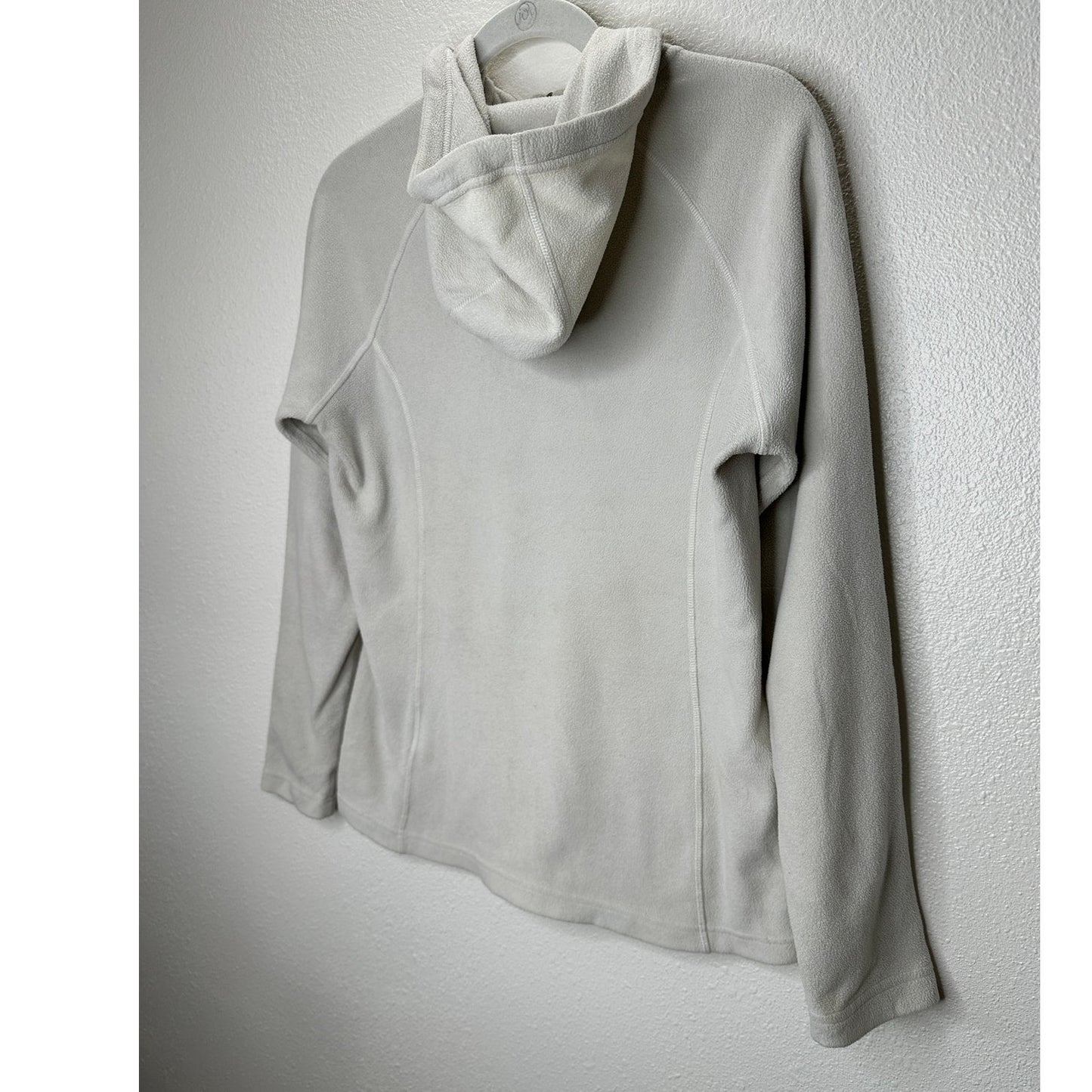Northface Cream Polartec Fleece Pocketed Zip Hoodie Small
