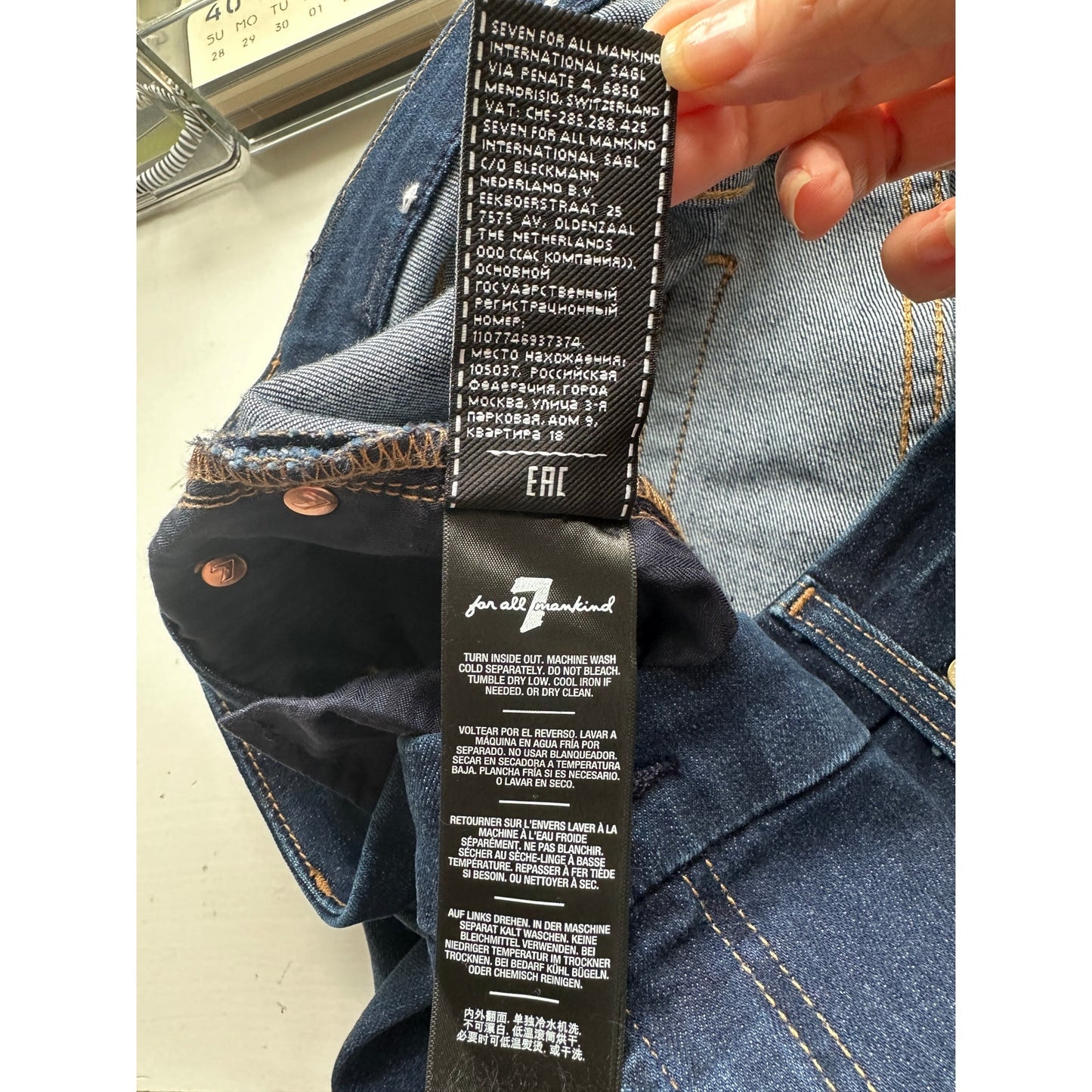 NWT 7 For All Mankind Kimmie Crop Skinny Jeans Dark Blue Women’s 33