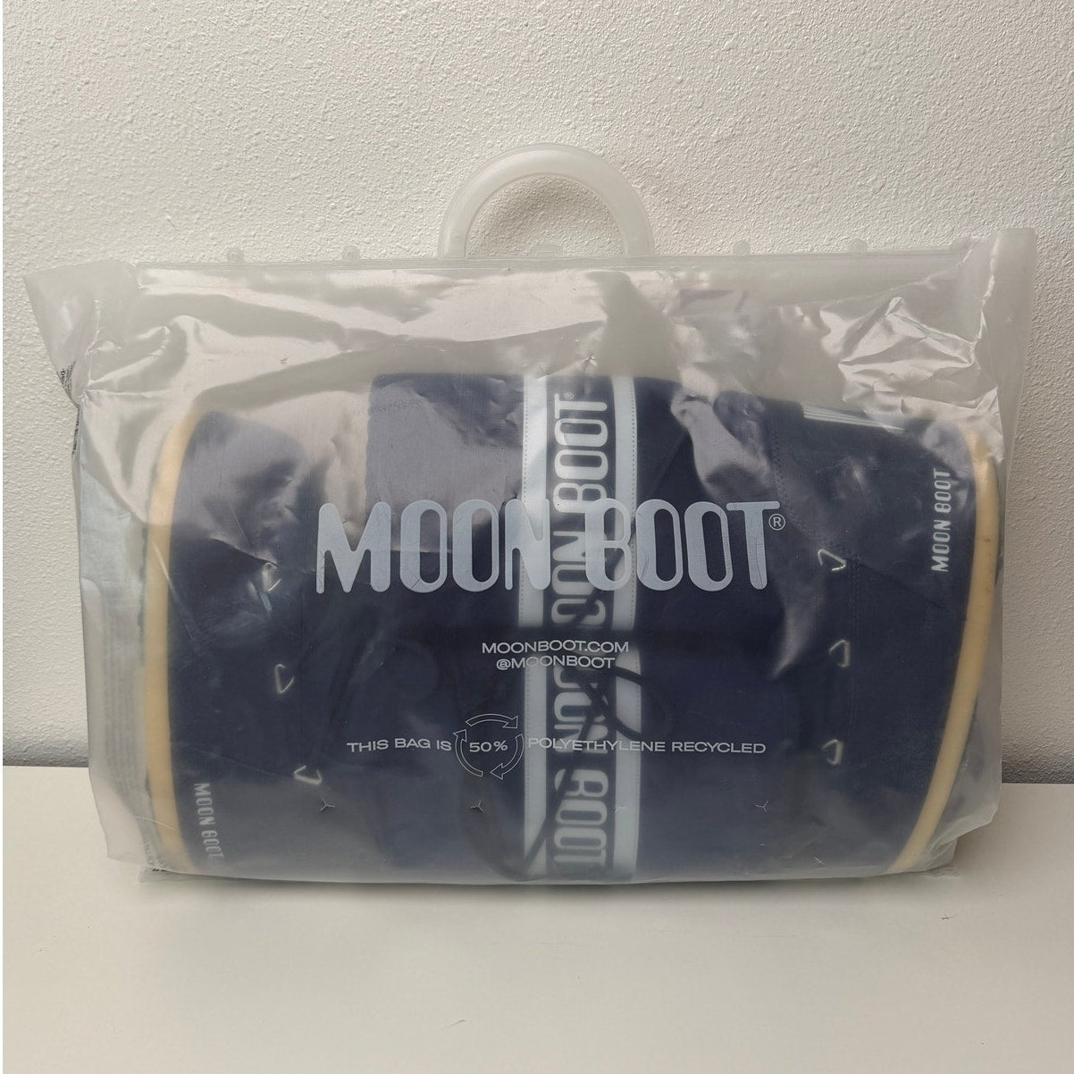 Moon Boot Icon Nylon Snow Boots Navy Blue Unisex EU 42-44 US 9-10.5 w/ bag