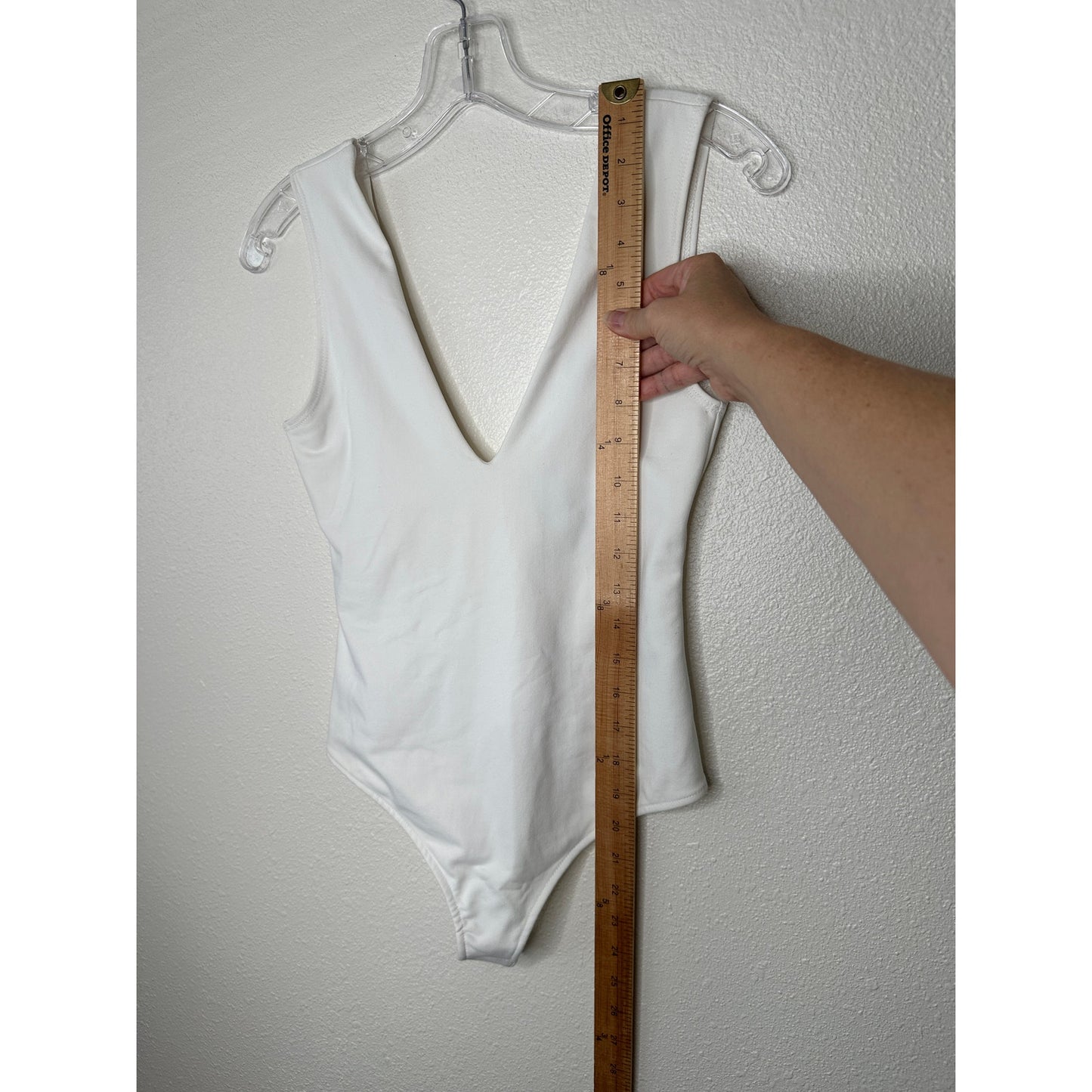 NWT Free People White Deep V-Neck Sleeveless Bodysuit XS
