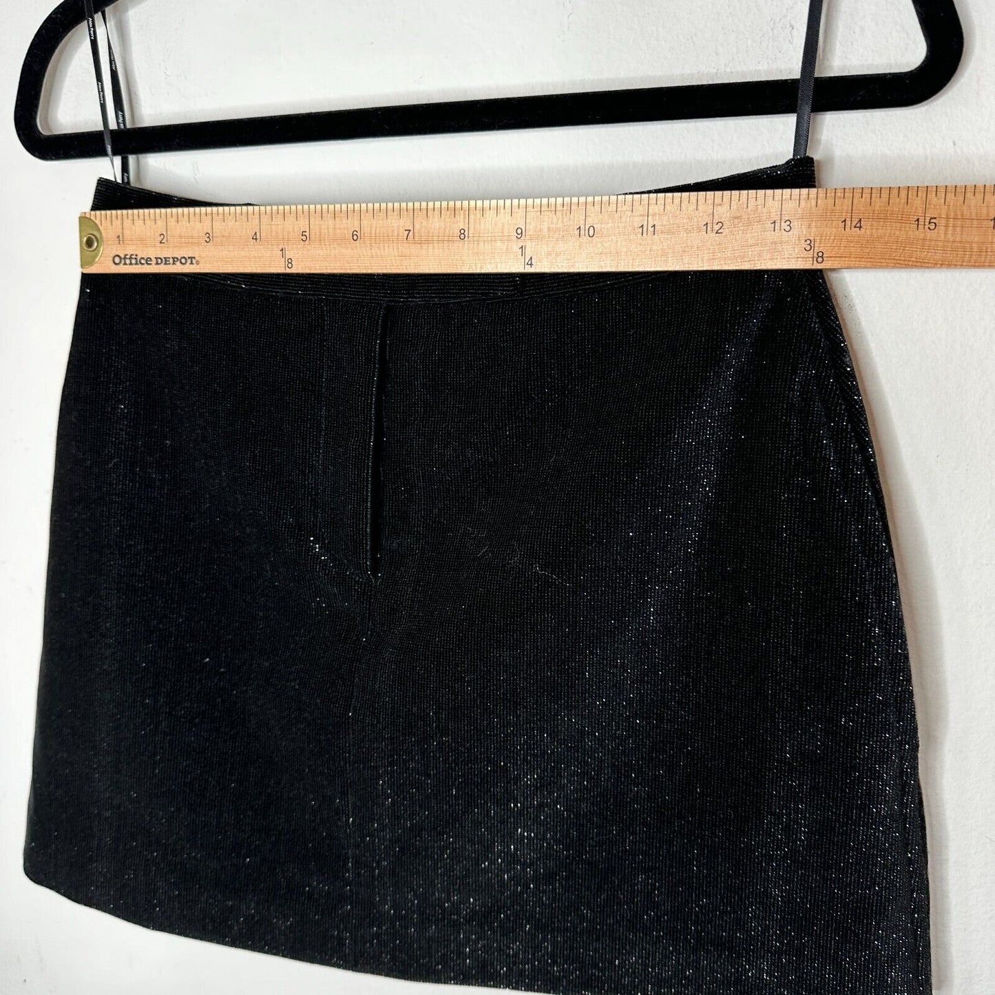 Alex Perry SET Black Silver Shimmer Long Sleeve Shirt & Mini Skirt 6
