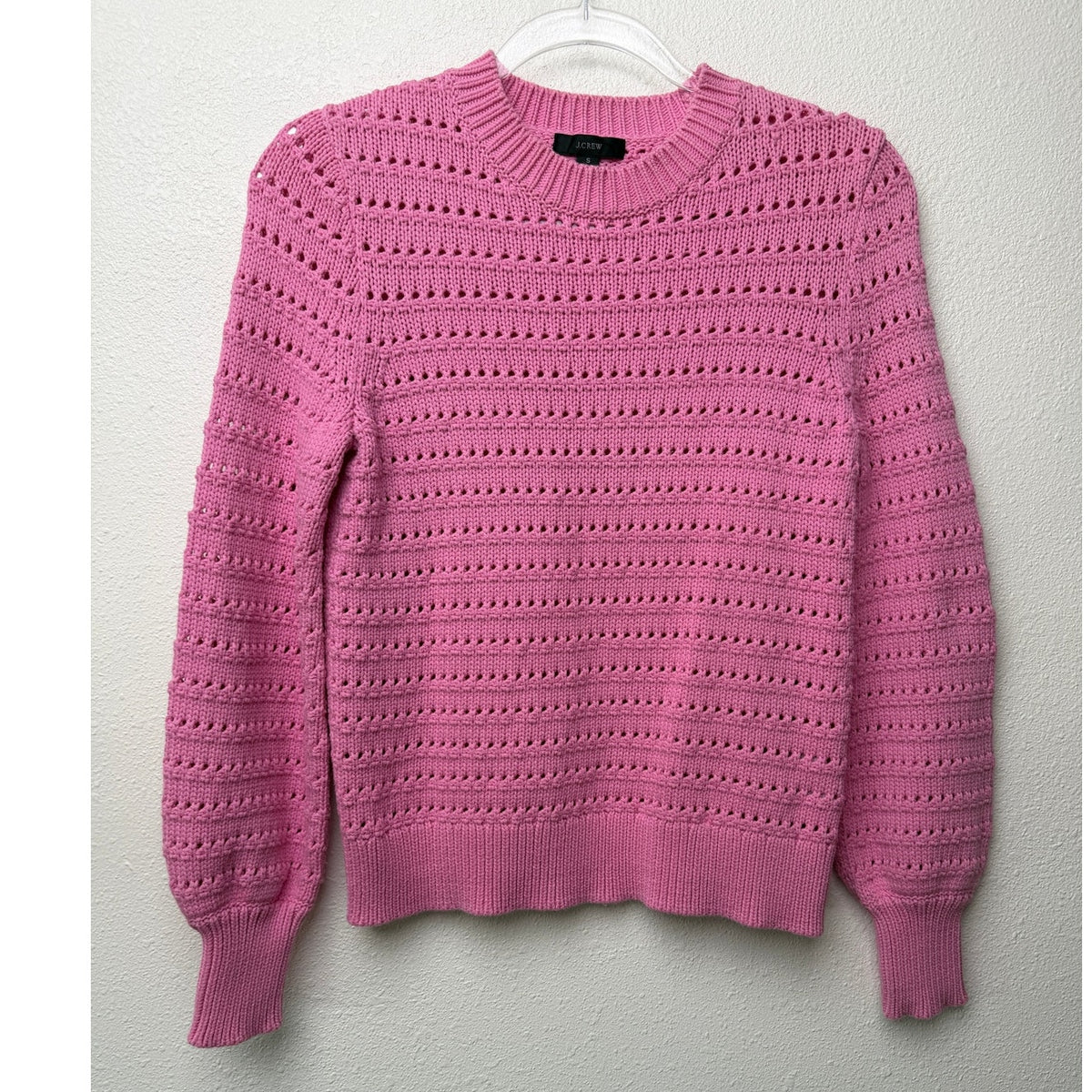 J.Crew Pink Pointelle Open Knit Sweater Women S