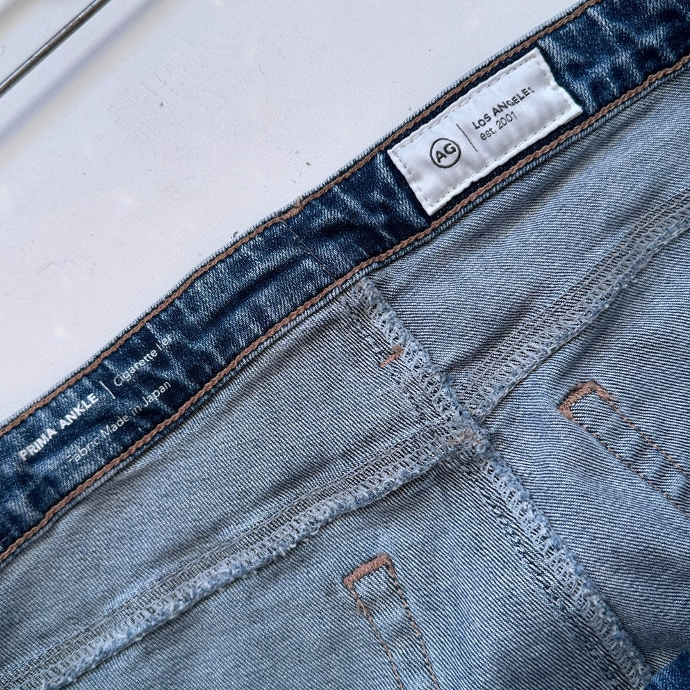 AG women’s Prima ankle cigarette jeans medium wash US 31 Japanese denim