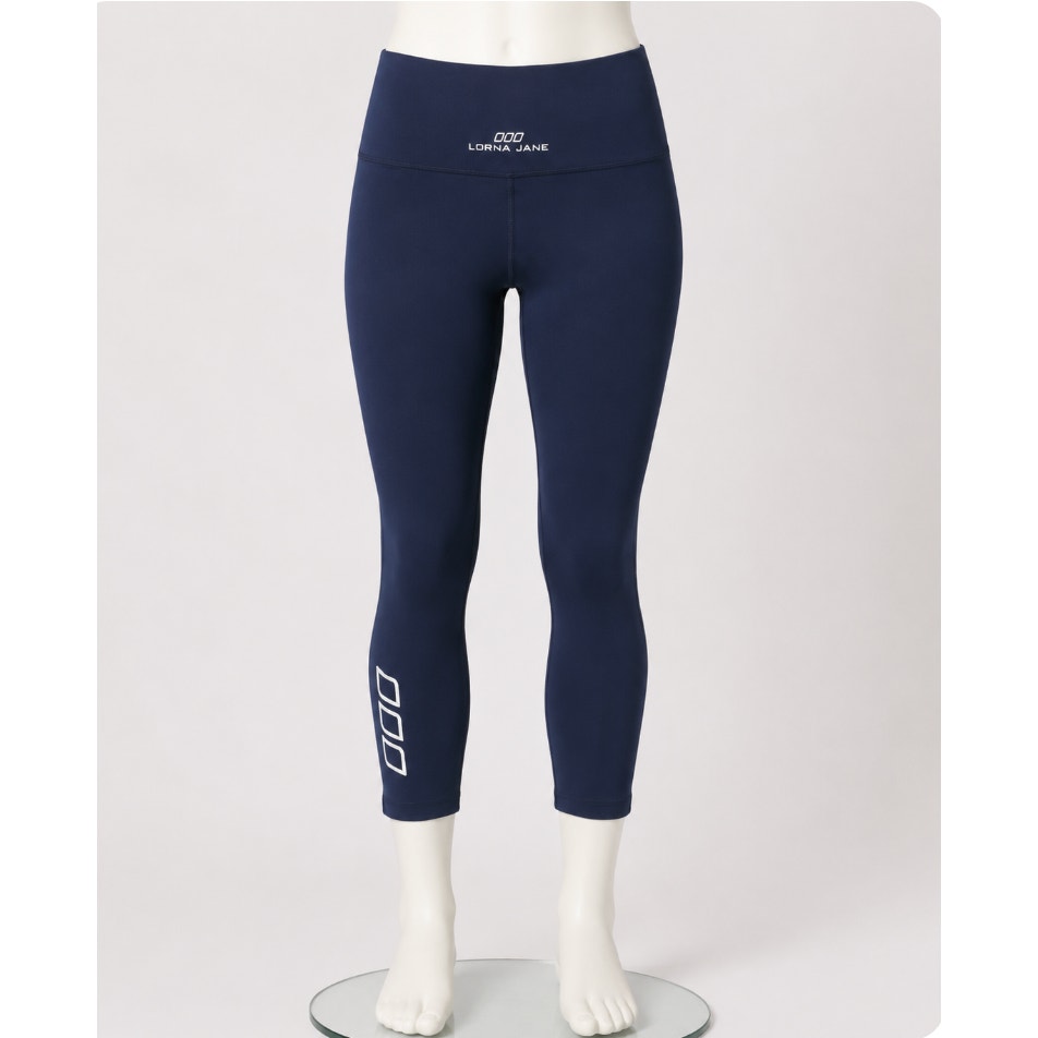 Lorna Jane Navy Blue Low Rise Crop Yoga Pants Tight Activewear Leggings Small