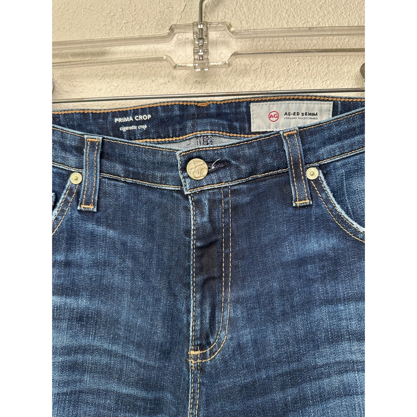 AG Jeans Prima Crop Cigarette Jeans Blue Women’s 31 Ankle Mid Rise