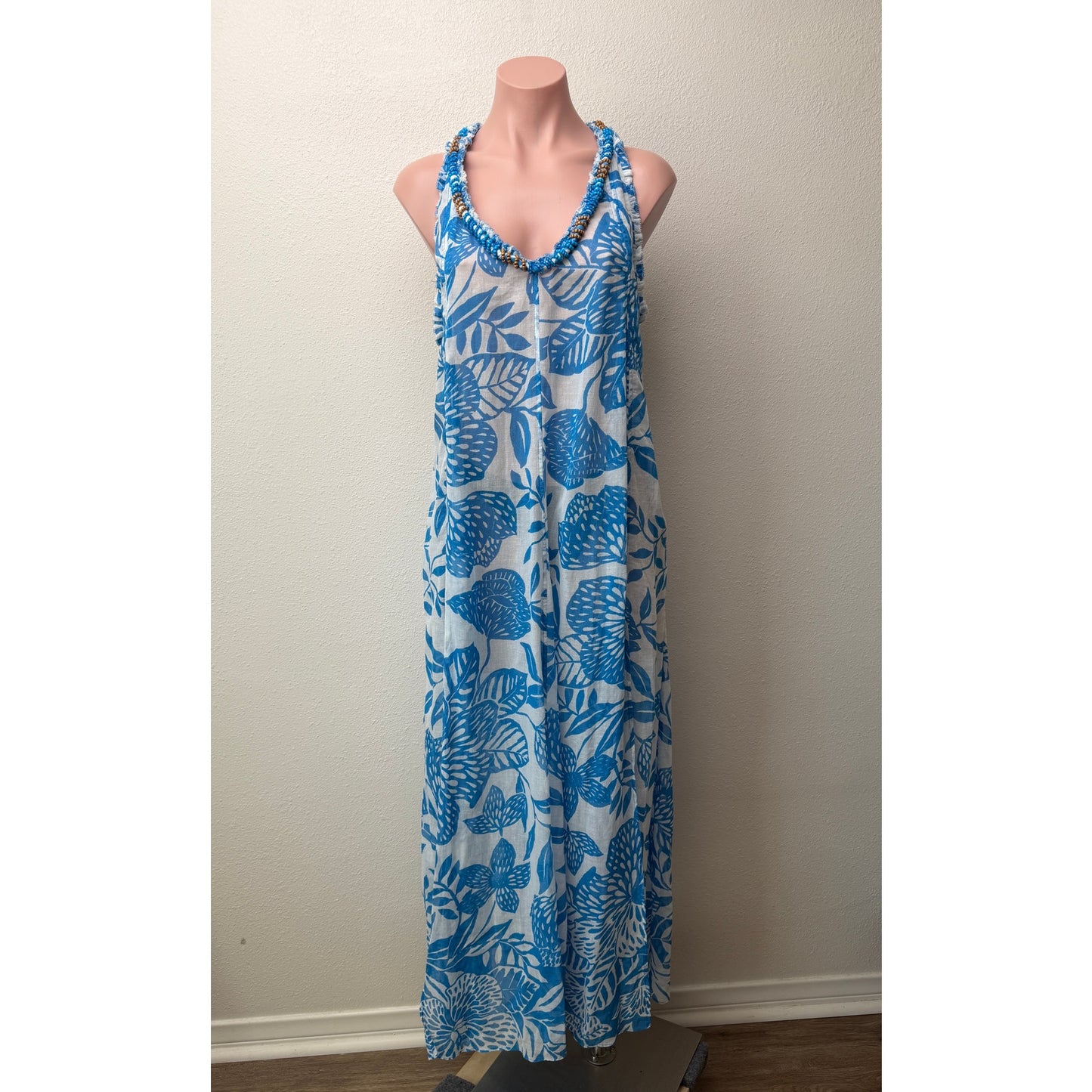 NWT Poupette St Barth Blue Womens S Maxi Dress