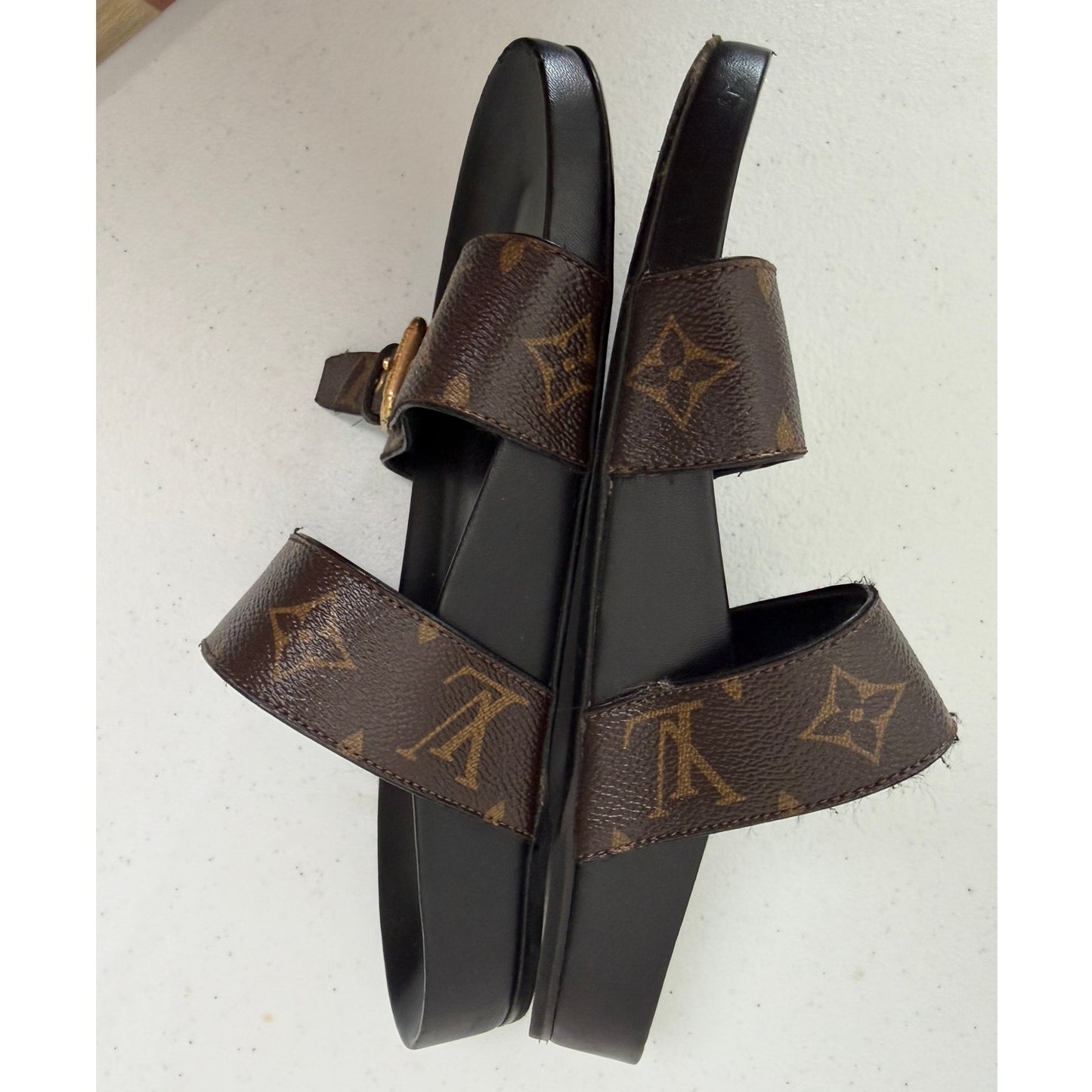 Louis Vuitton Monogram Flat Comfort Mule Sandals EU 37- US 7