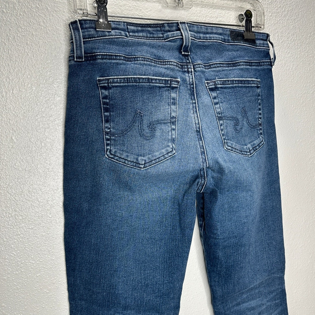 AG Medium Wash Whiskered Raw Hem Harper Essential Straight Leg Jeans 29R