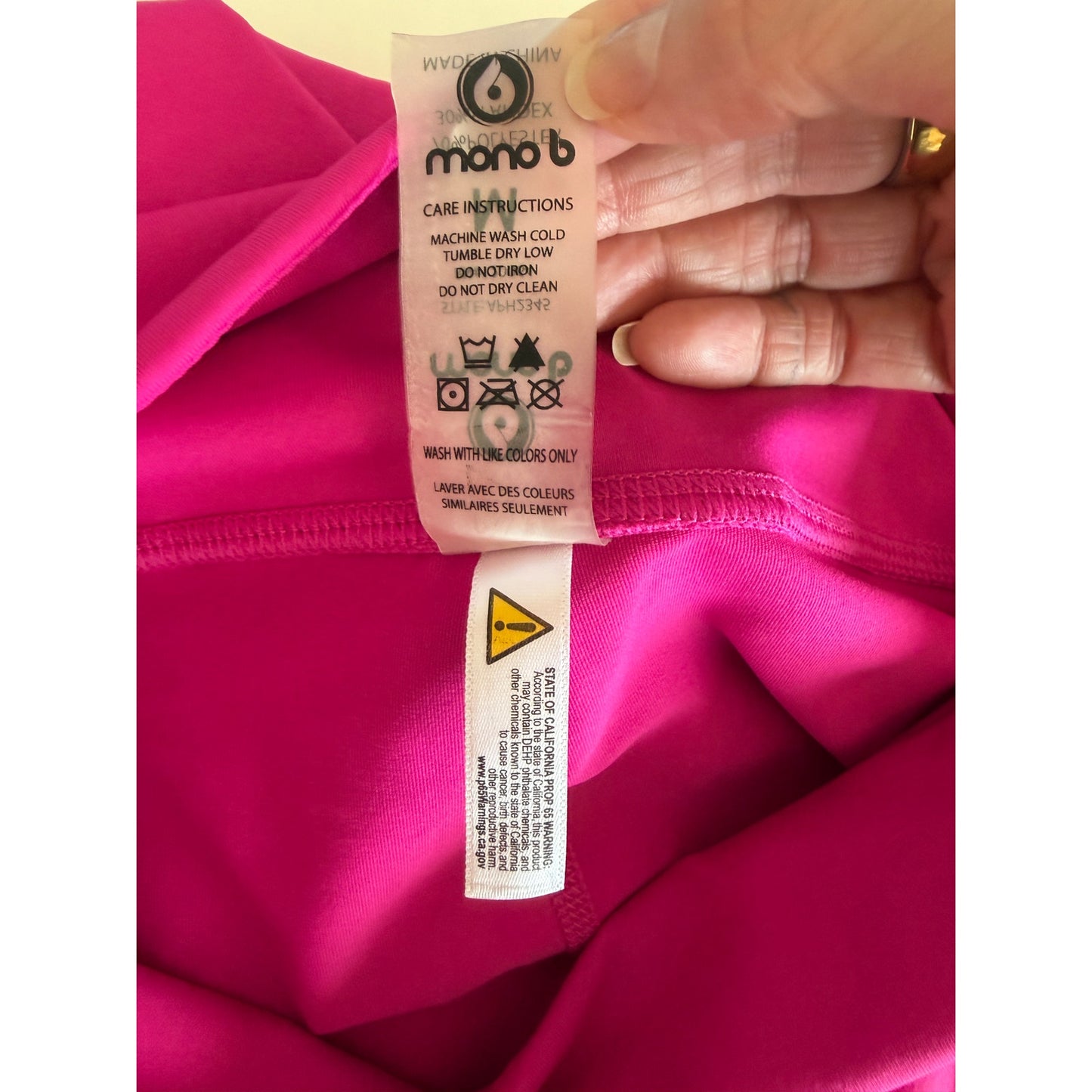 NWT Mono B Pink Laser Cut Yoga Leggings Womens M