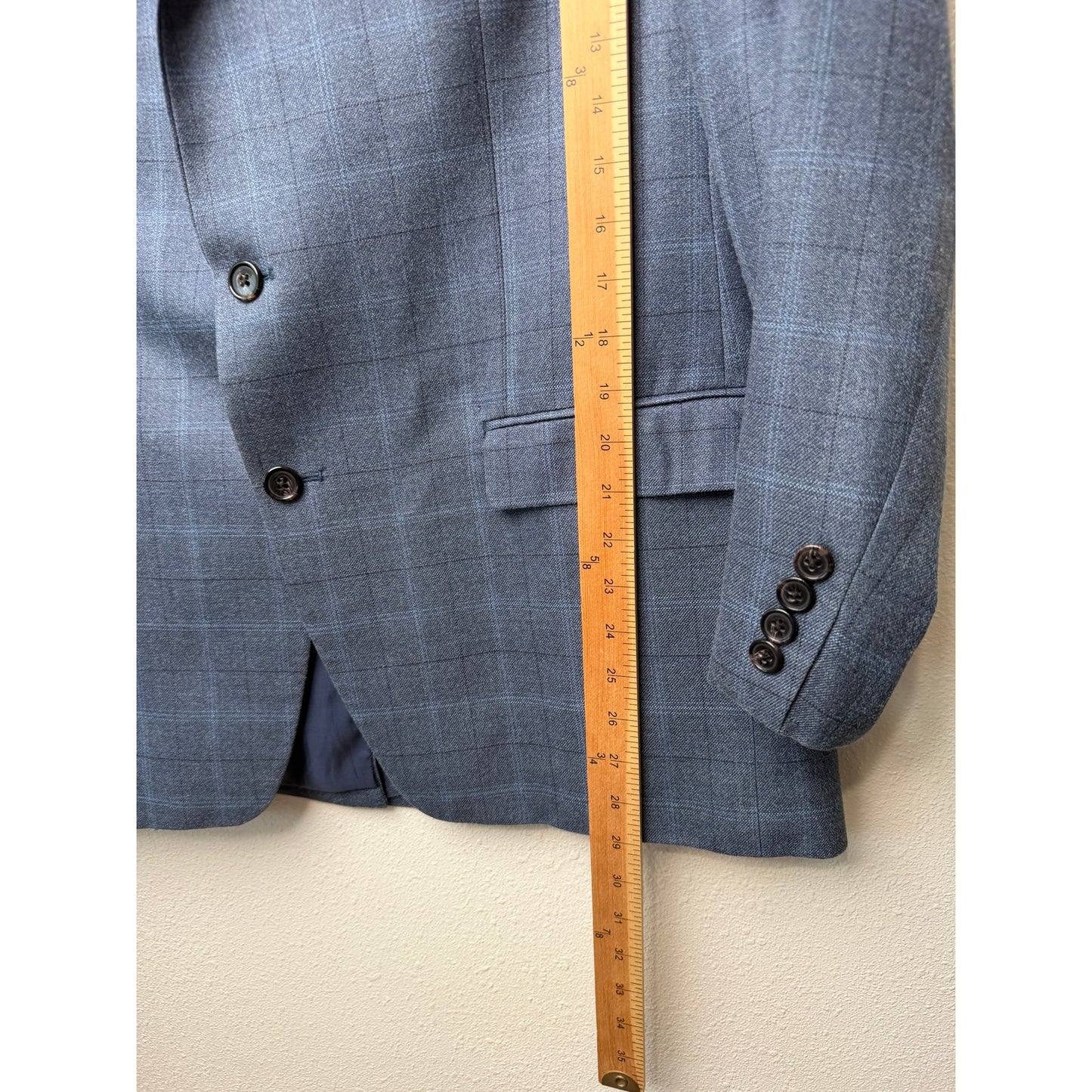 Lauren Ralph Lauren Blue Plaid Wool Silk Blazer Men’s 44R