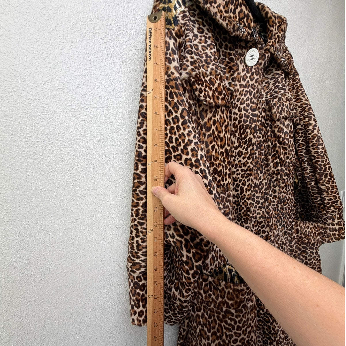 Alexx Brown Leopard Calf Hair Maxi Coat Women's US L/XL