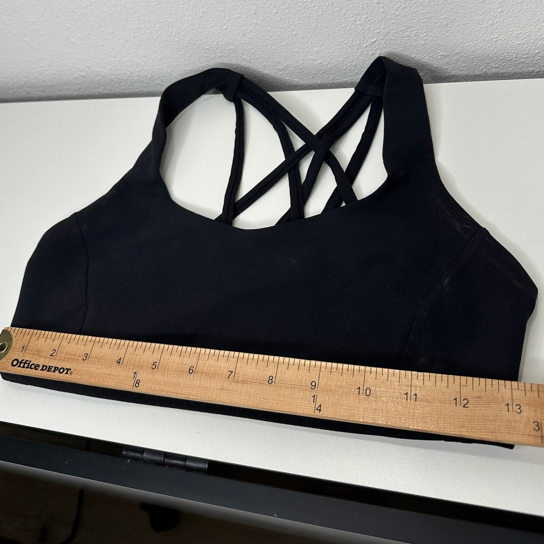 Lululemon Black Round Neck Strappy Racerback Energy Bra 6