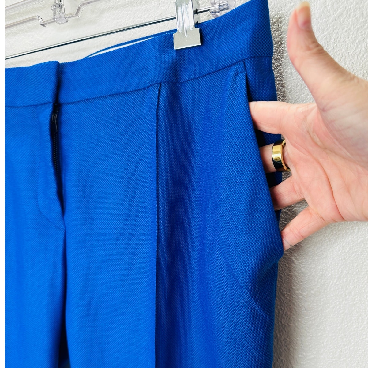 Stella McCartney Royal Blue Wool Knit Stitched Front Crease Slacks 42 / M