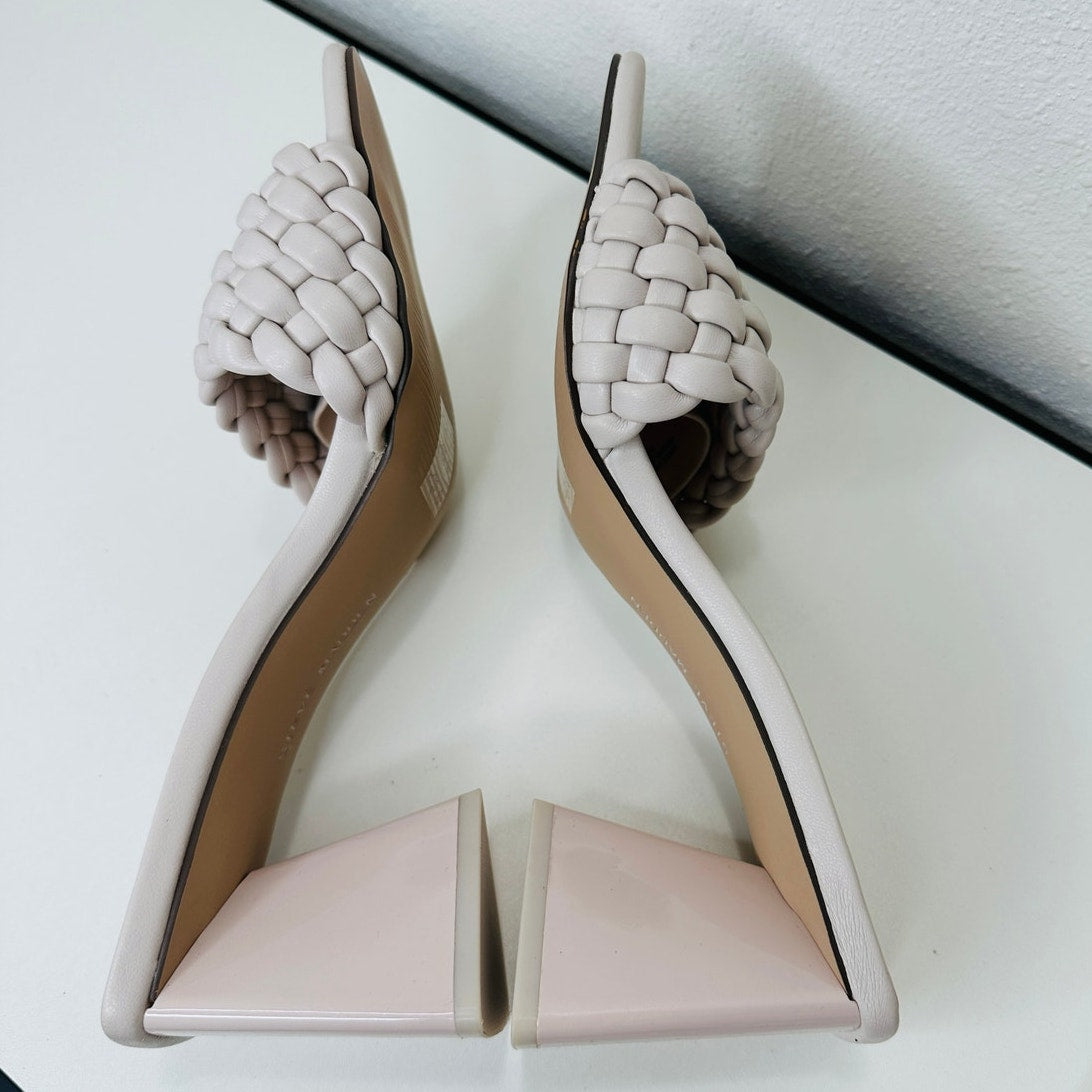 Steve Madden Bone Monte Carlo Braided Triangle Heel Sandal 6
