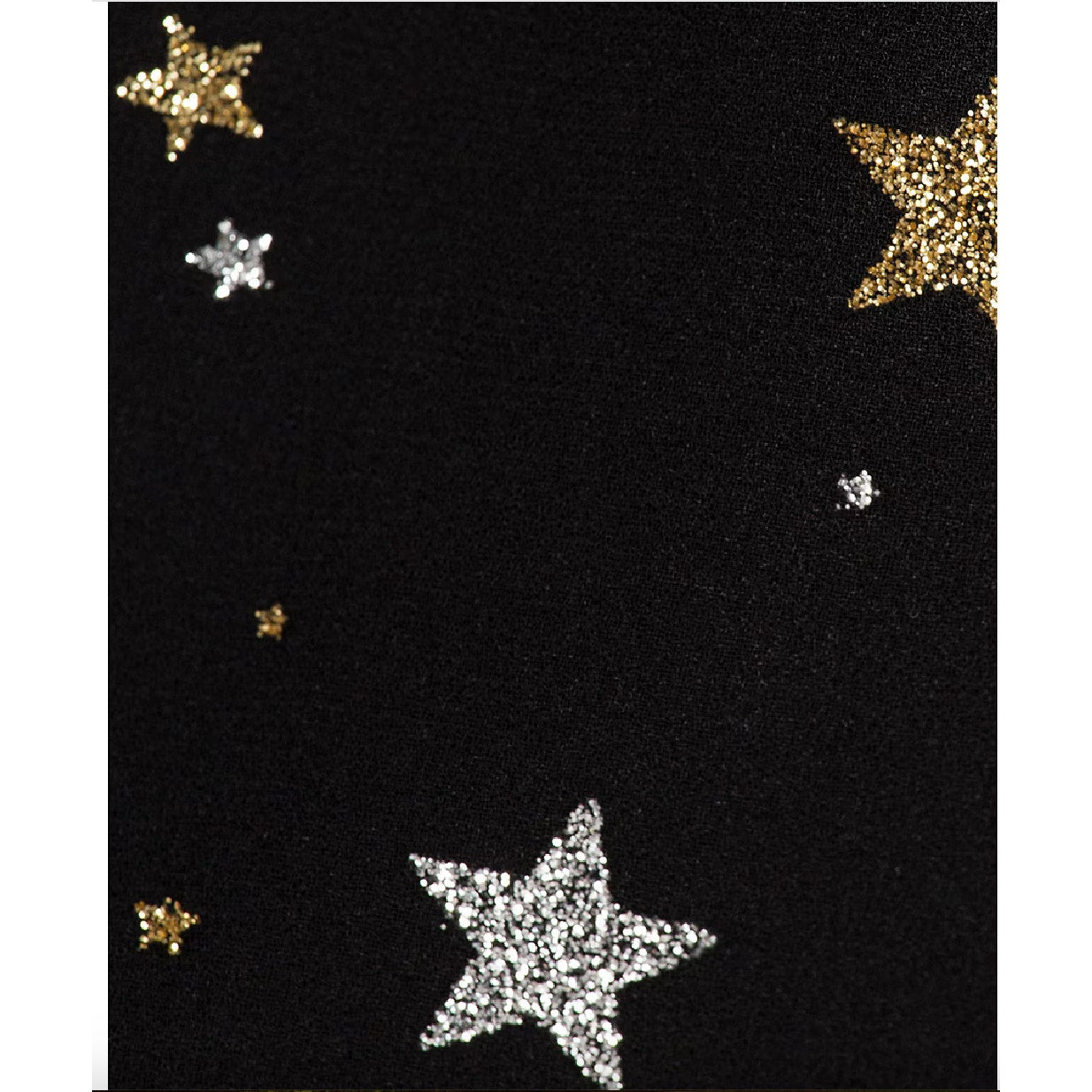 Privacy Please Ford Black Metallic Gold Silver Star Deep V Short Sleeve Dress XS