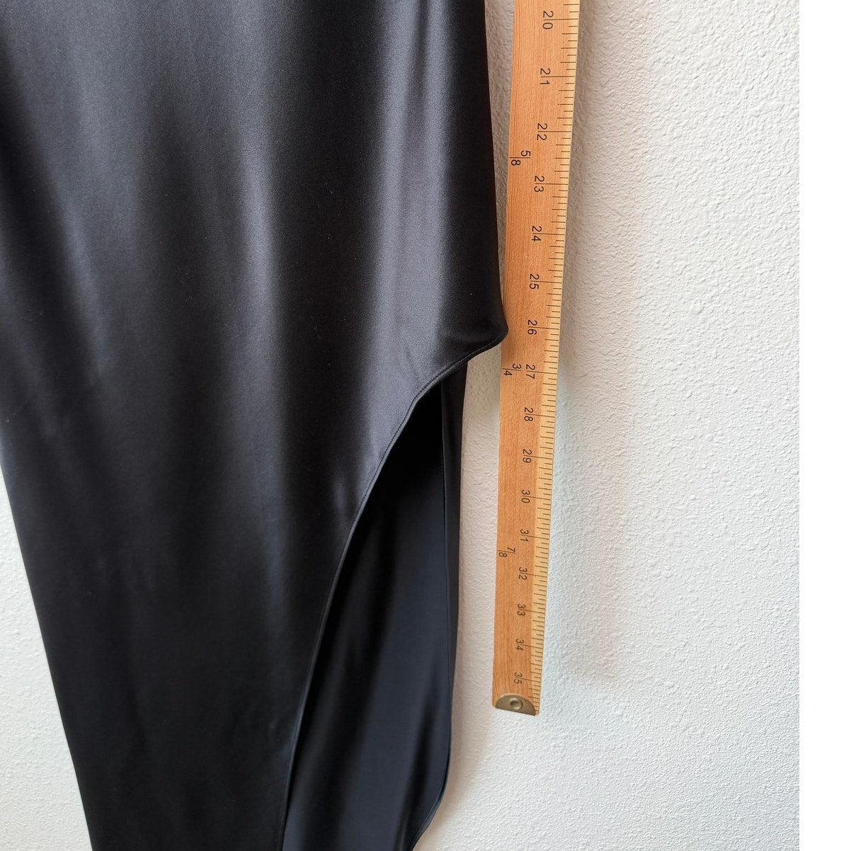 Fleur du Mal Black Silk Pearl Strap High Slit Midi Dress Size S