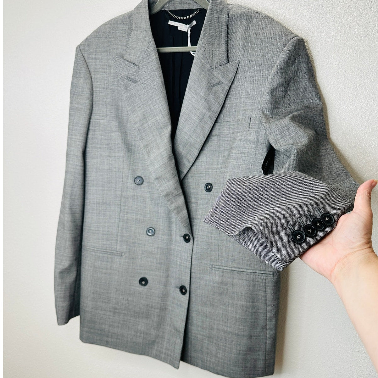 NWT Stella McCartney Black & White Oversized Double Breasted Blazer 48 / 12