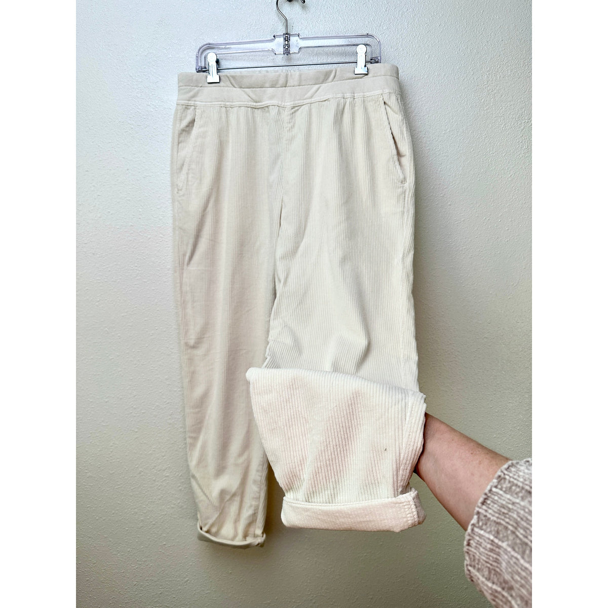 NWT James Perse Cream Ribbed Velour Jogger Unisex US S