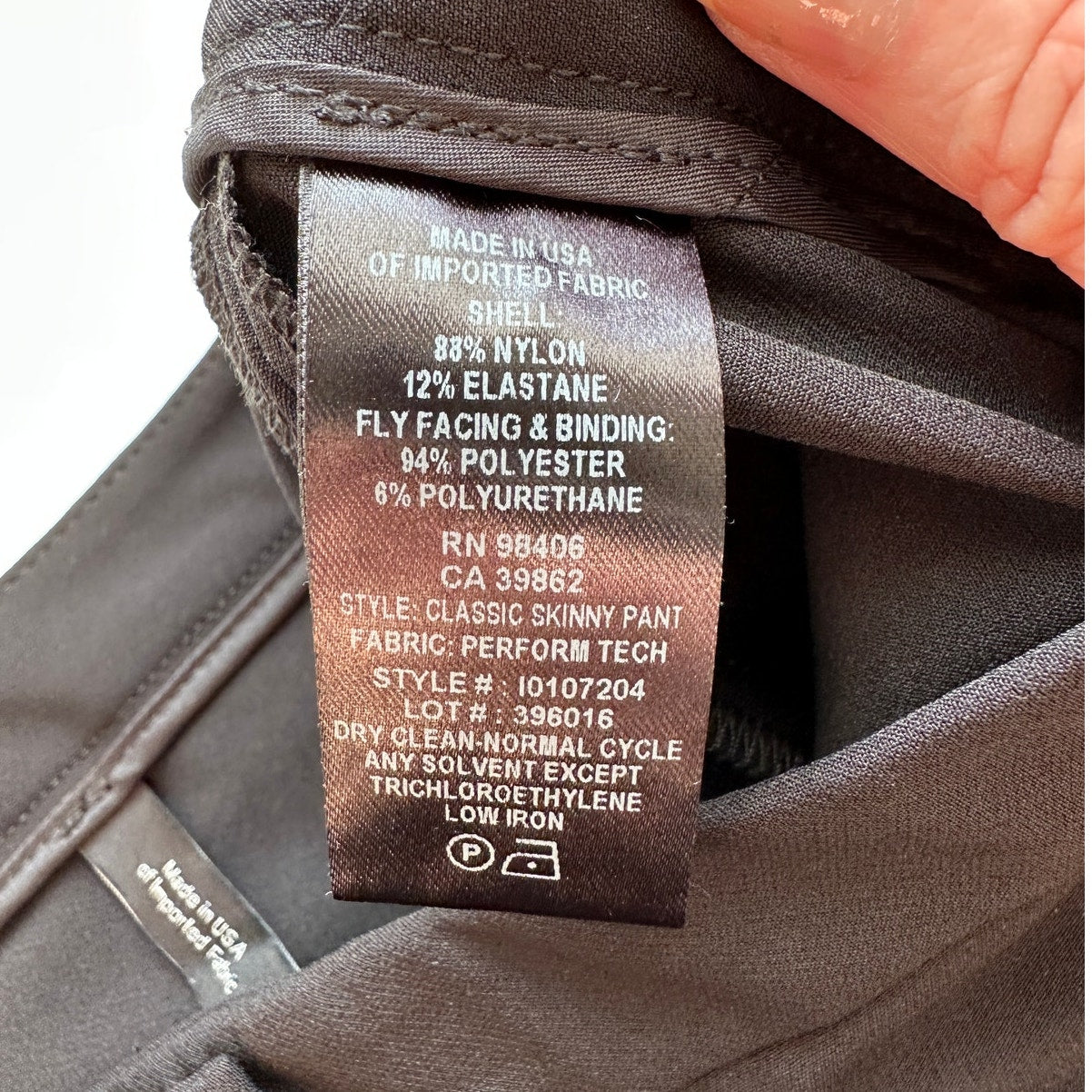 Theory Black Perform Tech Classic Skinny Leg Trouser Pants 8