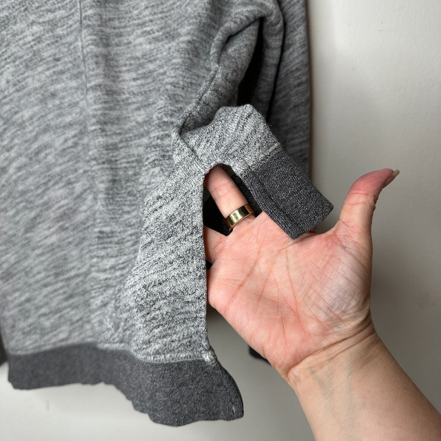 Rag & Bone Heather Gray Georgia Boxy Jumper Sweatshirt Dark Gray Trim S