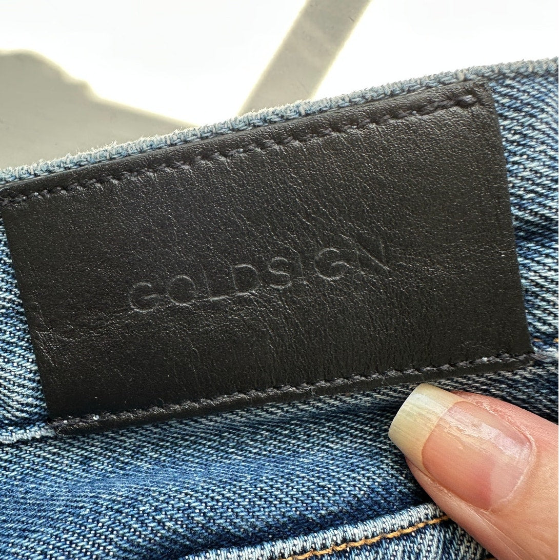 Goldsign Gold Button Fly Medium Wash Straight Leg Crop Jeans 31