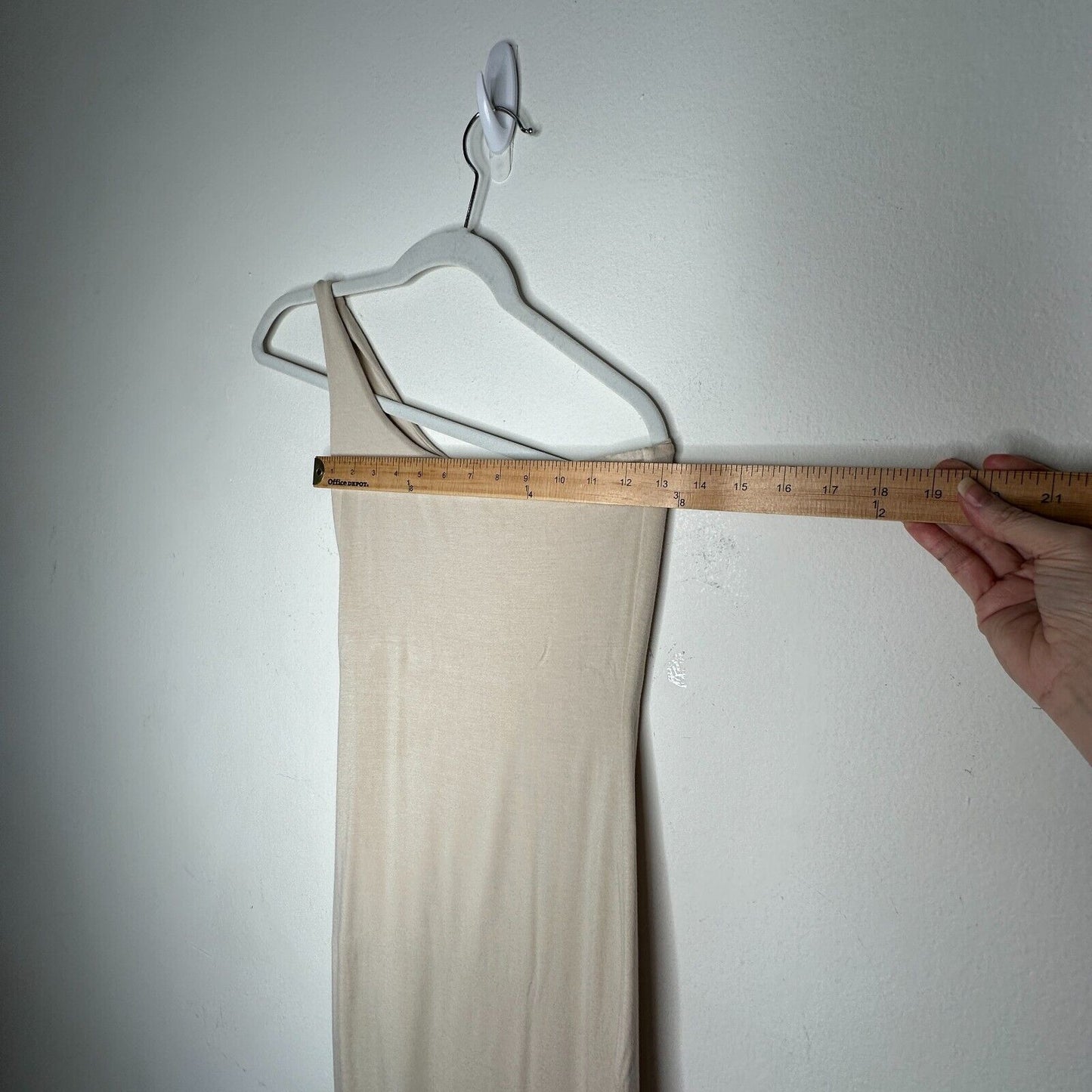 Re Ona Ivory Sophia One Shoulder Sexy Bodycon Knit Lined Midi Dress Medium