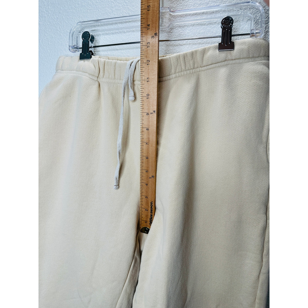 Les Tien Mens Cream Pullover Hoodie & Matching Sweatpants  Set M