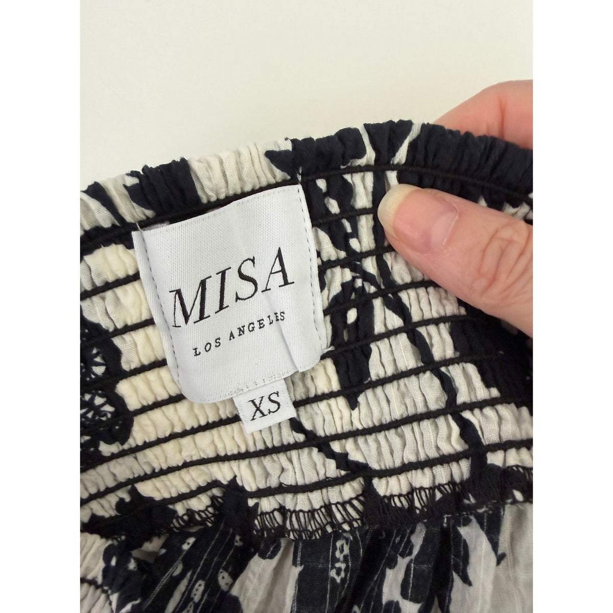 NWT Misa Los Angeles Womens Black White Floral Set XS