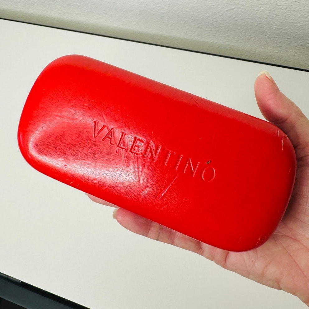 Valentino Black Sunglasses with Silver & Blue Bead Embellishment