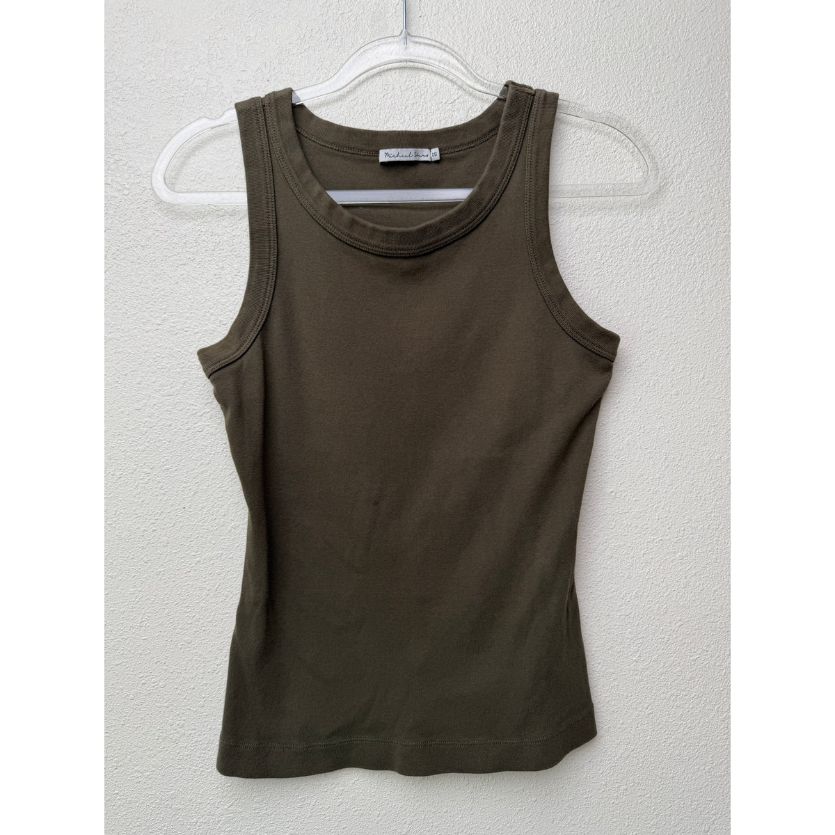 Michael Stars Olive Ribbed Cotton Tank Women OS