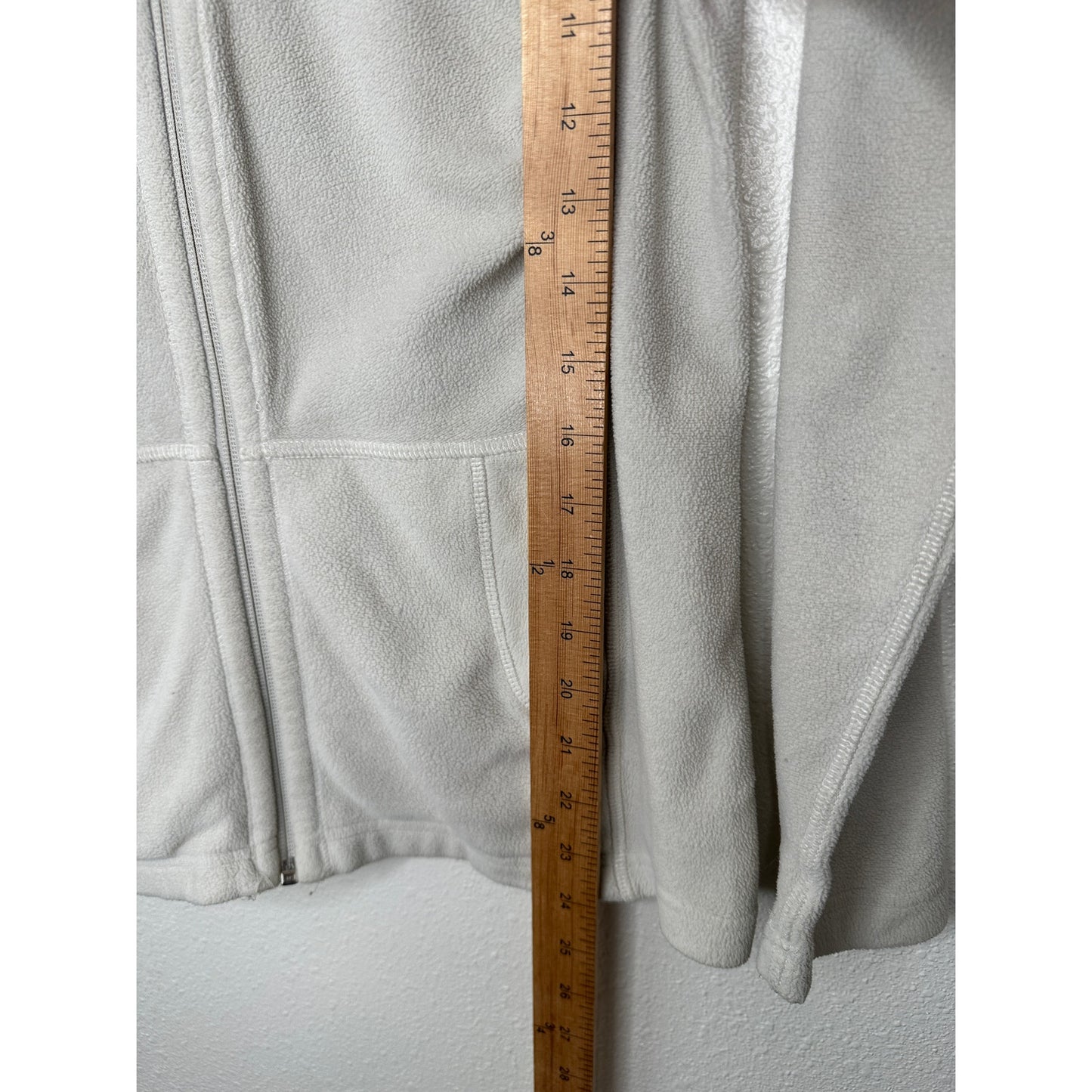 Northface Cream Polartec Fleece Pocketed Zip Hoodie Small