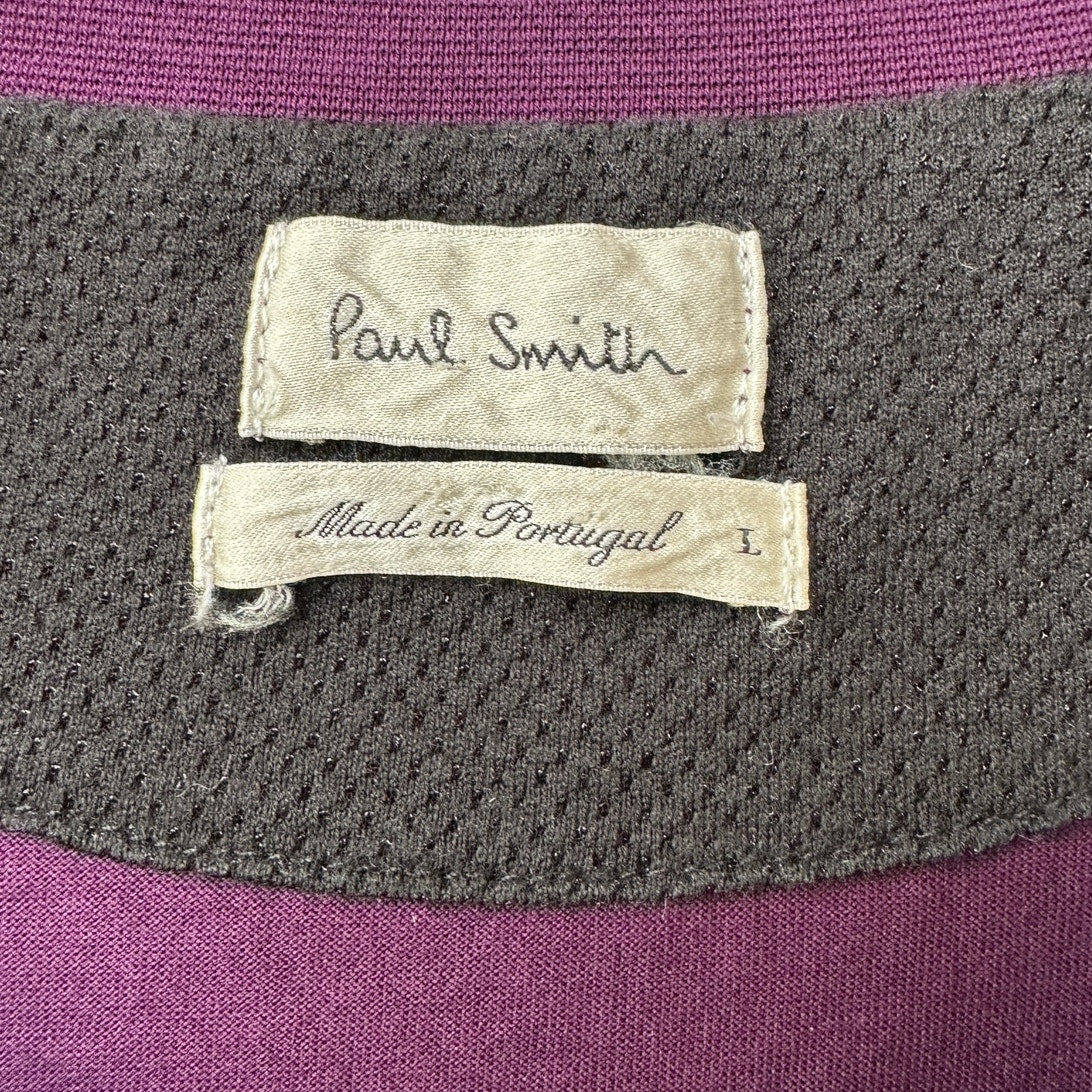 Paul Smith Tee Black Purple Womens US L Colorblock