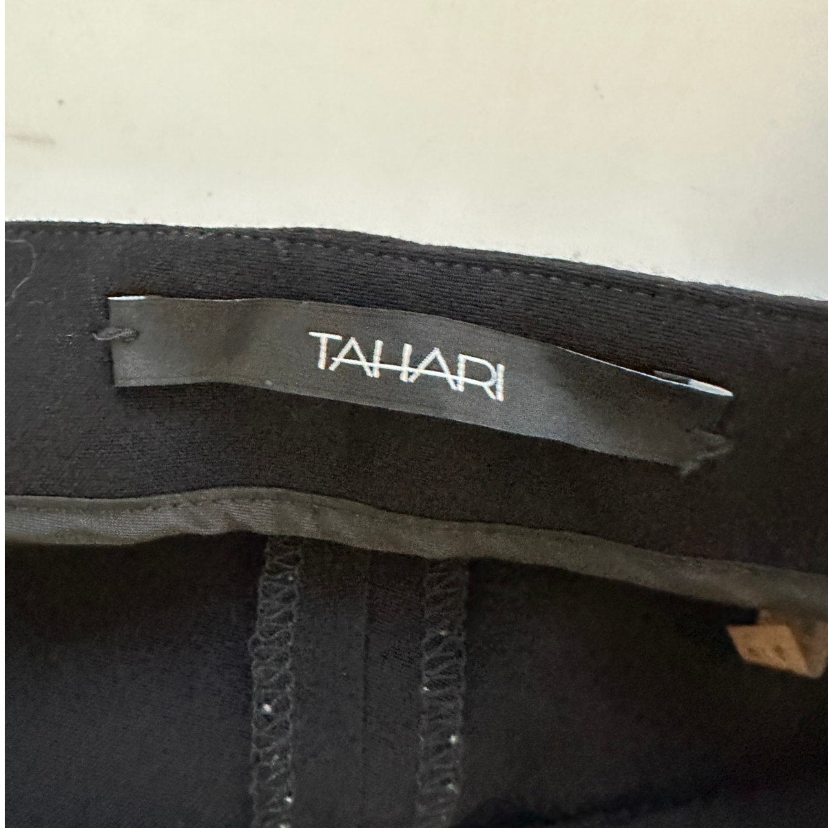 Tahari Black High Waist Straight Leg Size Zip Trouser Pant 6