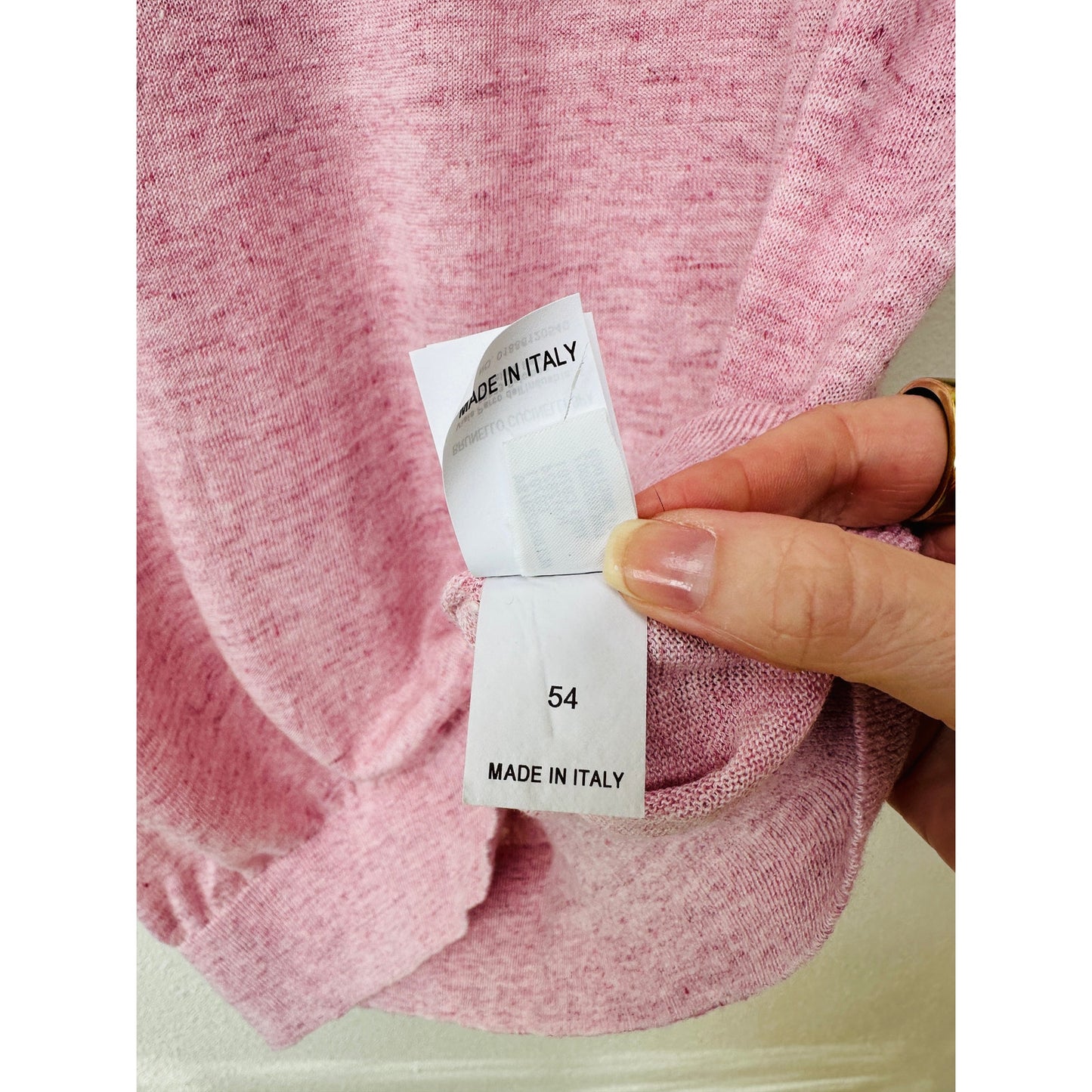 Brunello Cucinelli Polo Pink Men US XL Linen Knit